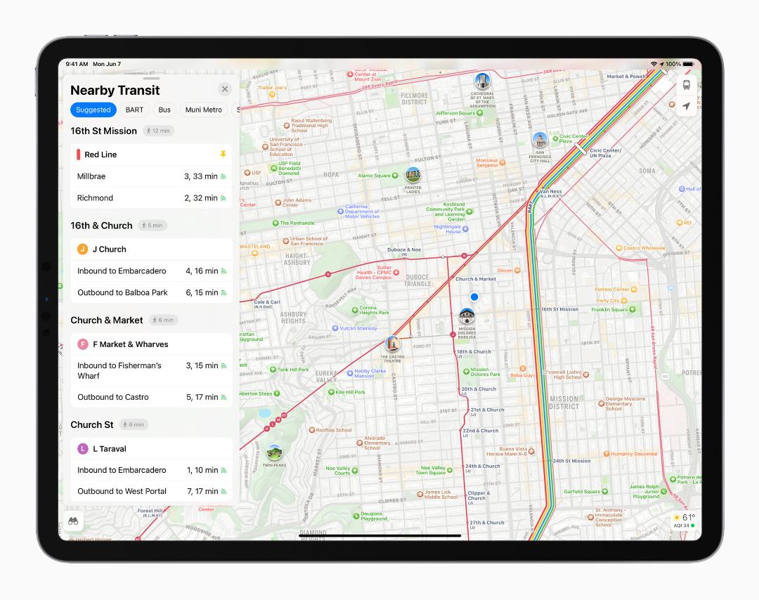 نقشه در iPadOS 15