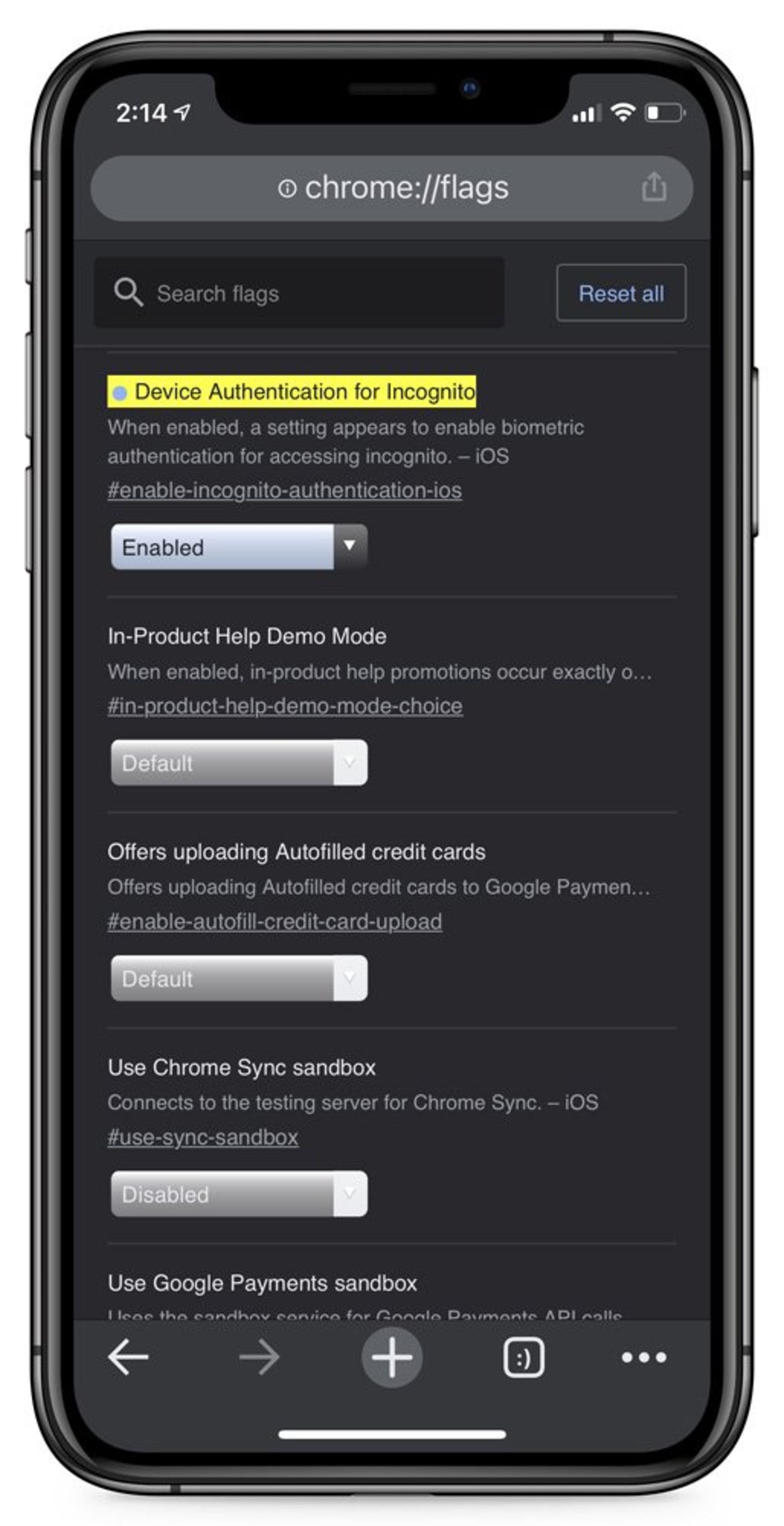 قابلیت جدید قفل برگه‌های کروم با فیس آی‌دی