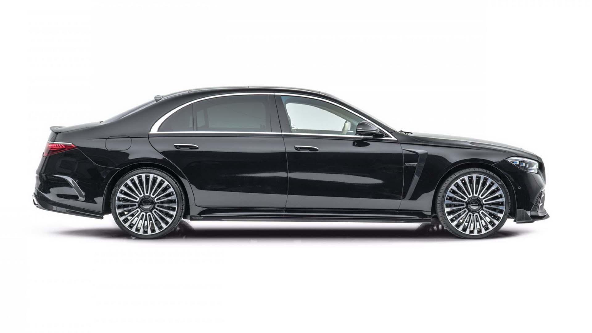 نمای جانبی مرسدس بنز کلاس اس 2021 تیونینگ منصوری / Mansory 2021 Mercedes-Benz S-Class مشکی  رنگ