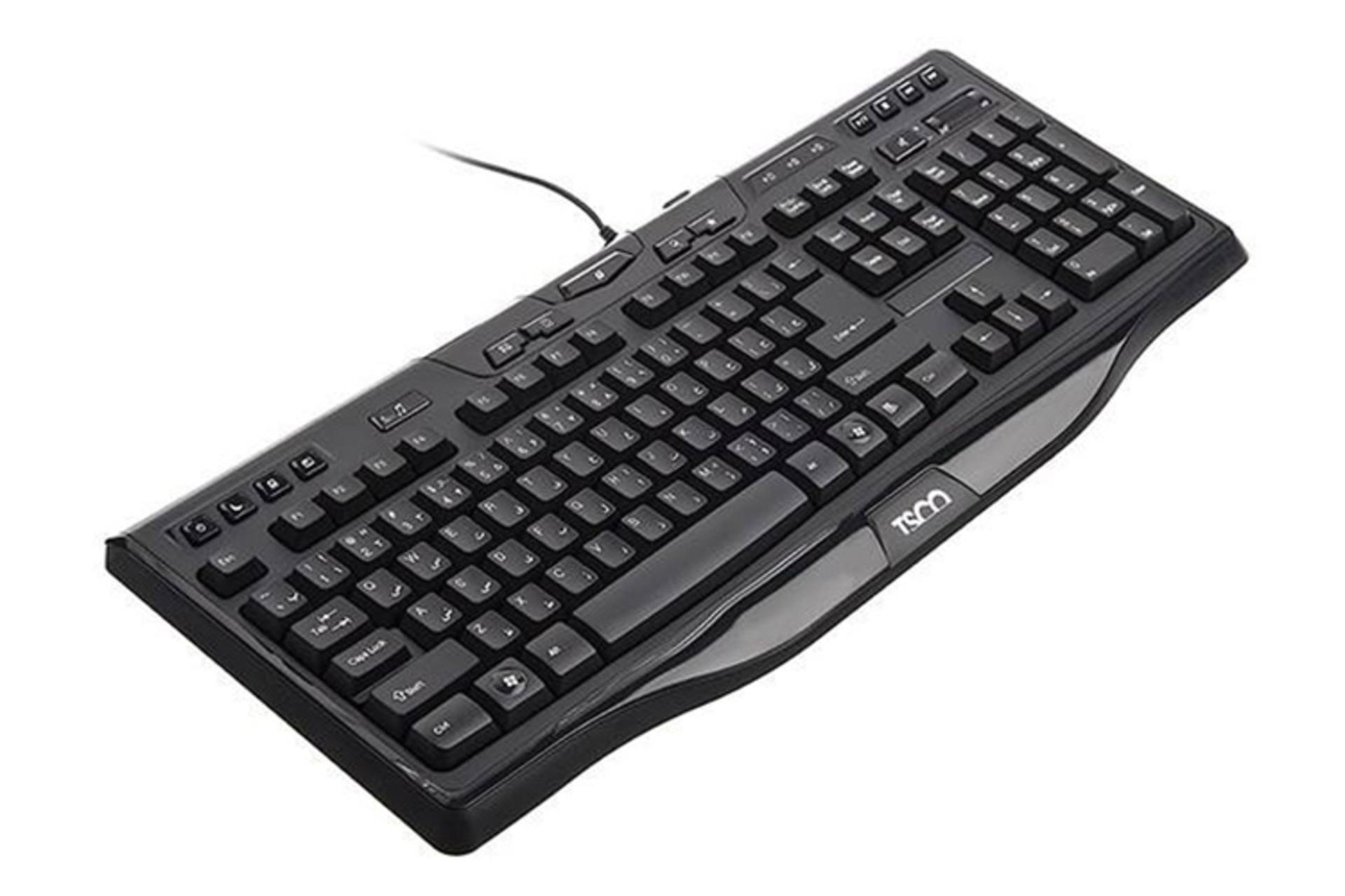 نمای نیمرخ کیبورد تسکو TK-8018 رنگ مشکی
