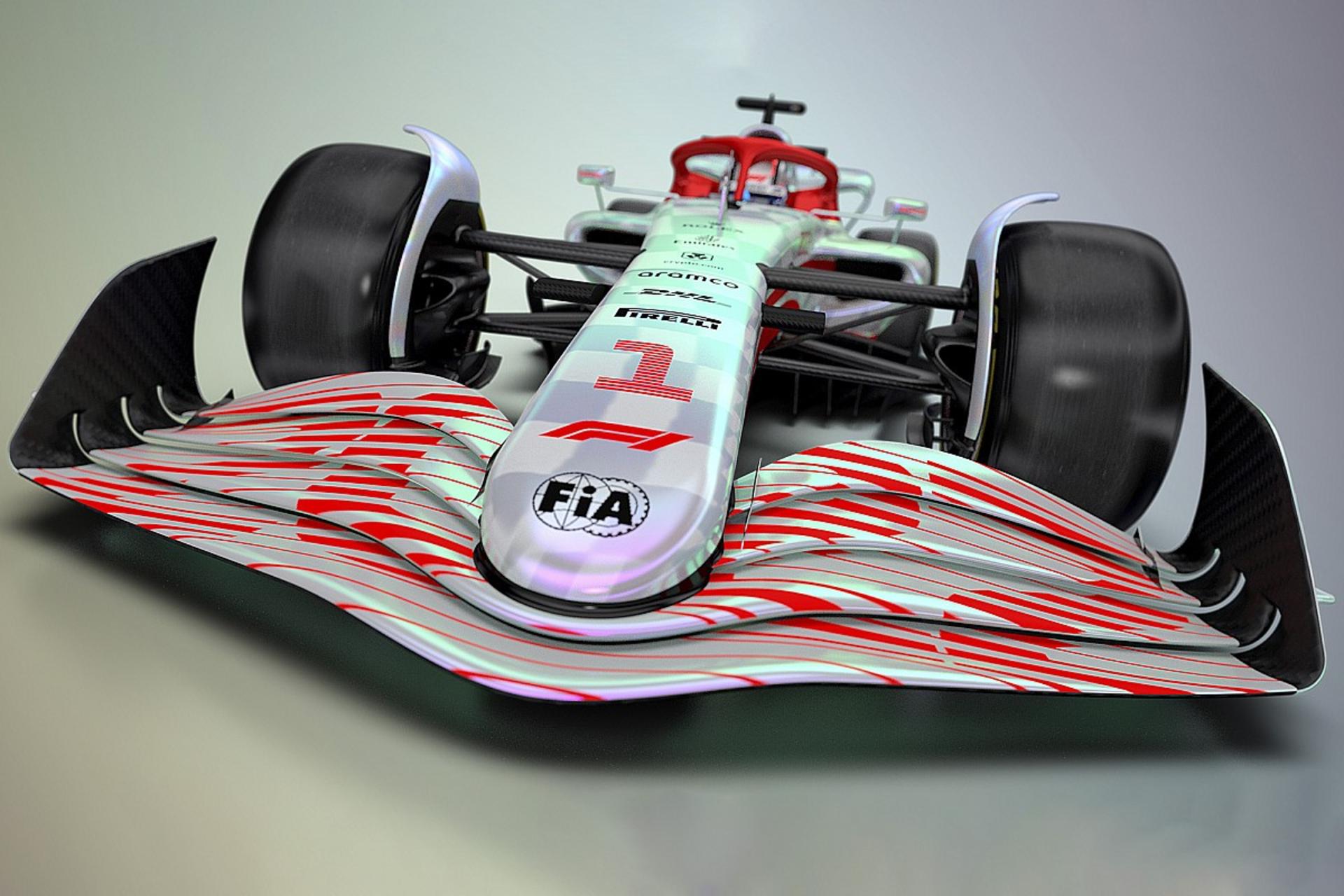 نمای جلو خودرو فرمول یک formula one car 2022