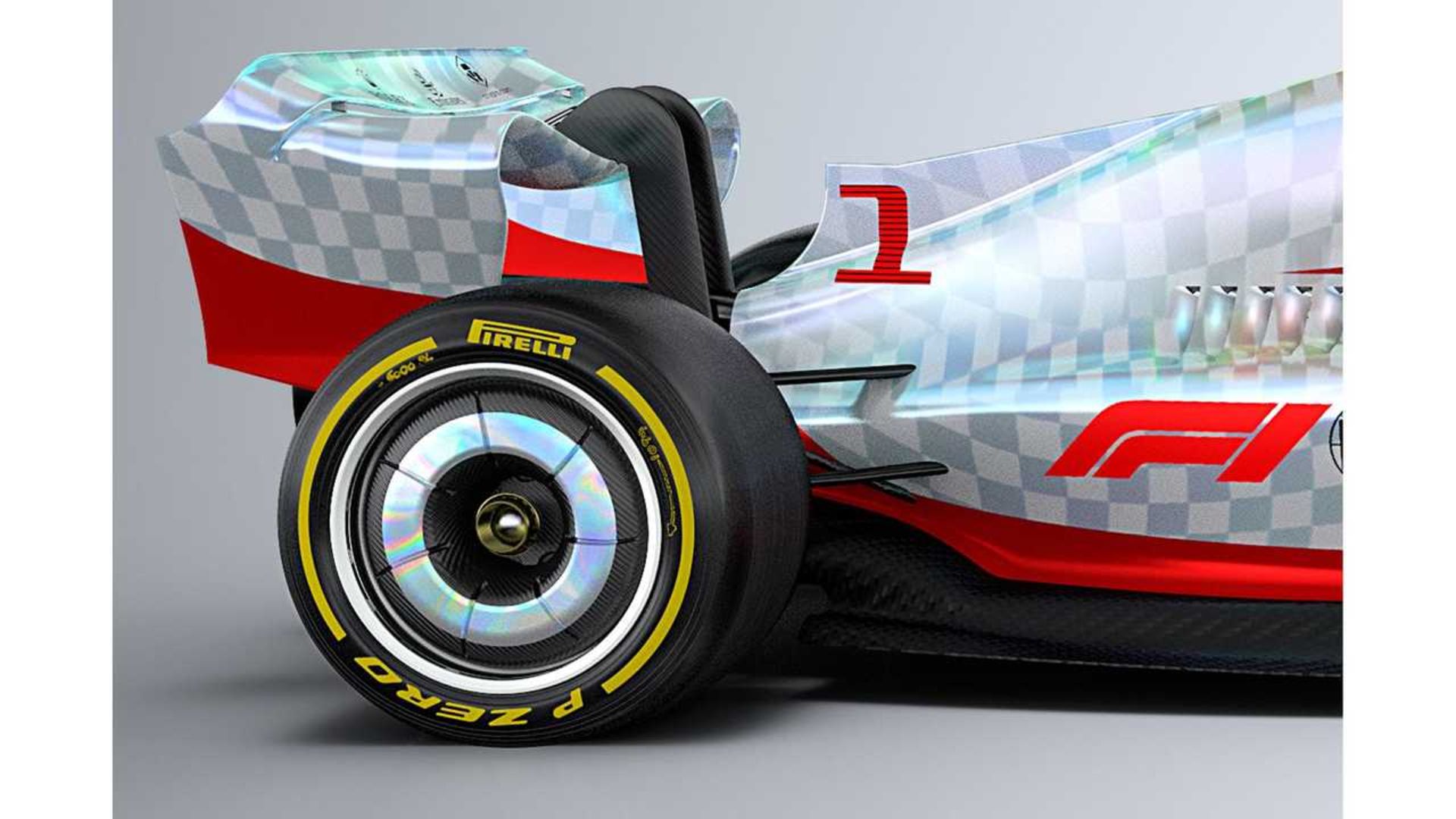 نمای عقب  خودرو فرمول یک formula one car 2022