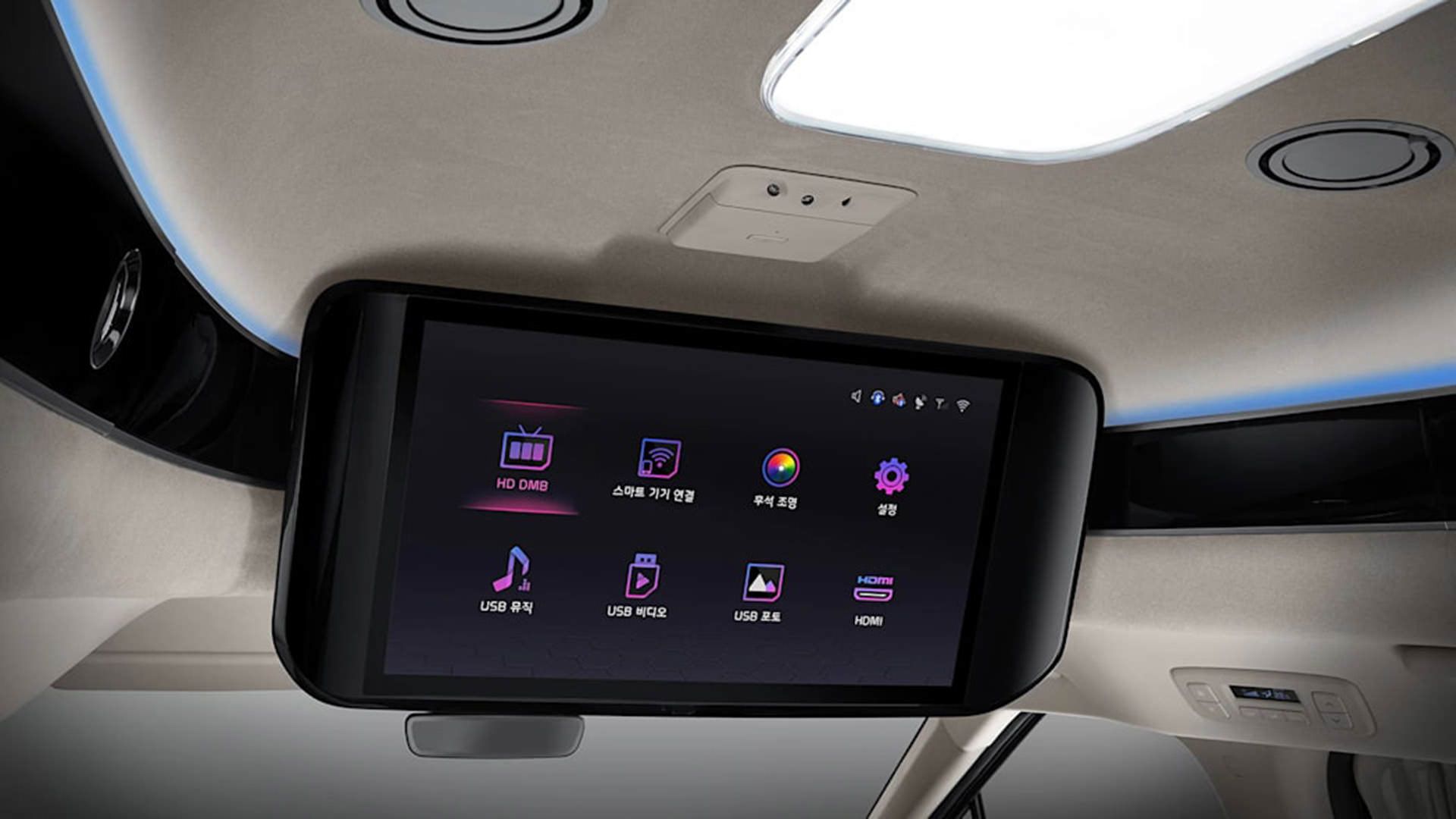 نمایشگر لمسی سقفی مینی ون کیا کارنیوال های لیموزین / 2022 Kia Carnival Hi Limousine سیاه رنگ