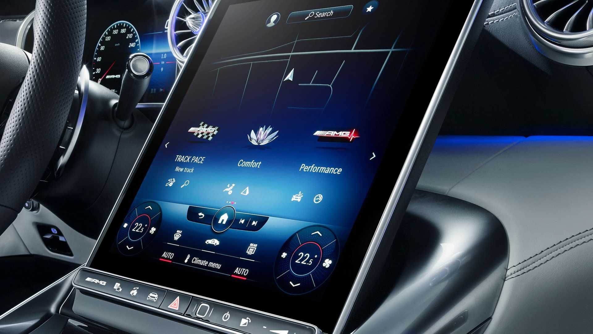 صفحه نمایش نسل جدید مرسدس آ ام گ اس ال / 2022 Mercedes-AMG SL Interior