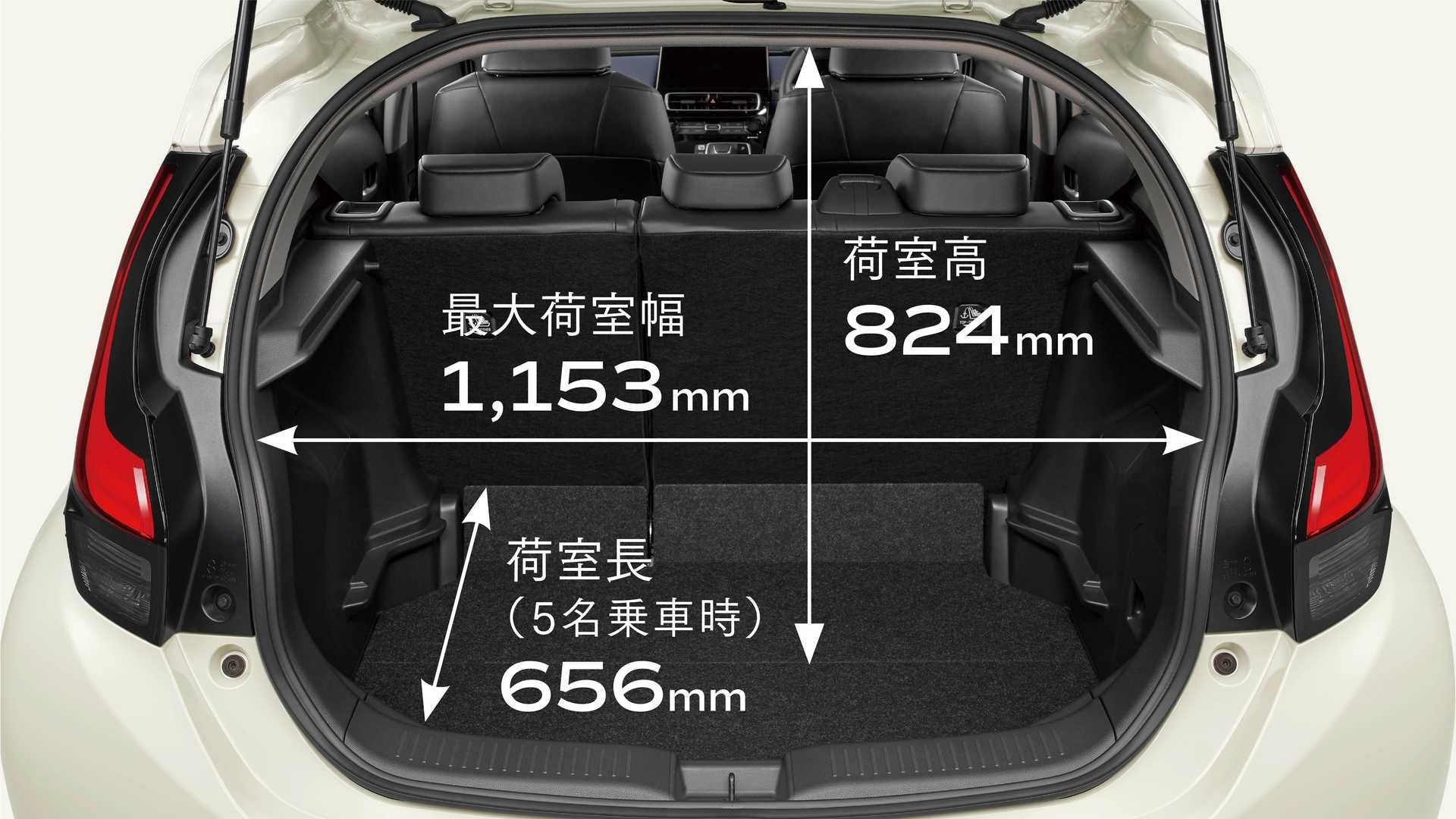 حجم صندوق عقب هاچ بک هیبریدی تویوتا آکوا / 2022 Toyota Aqua 