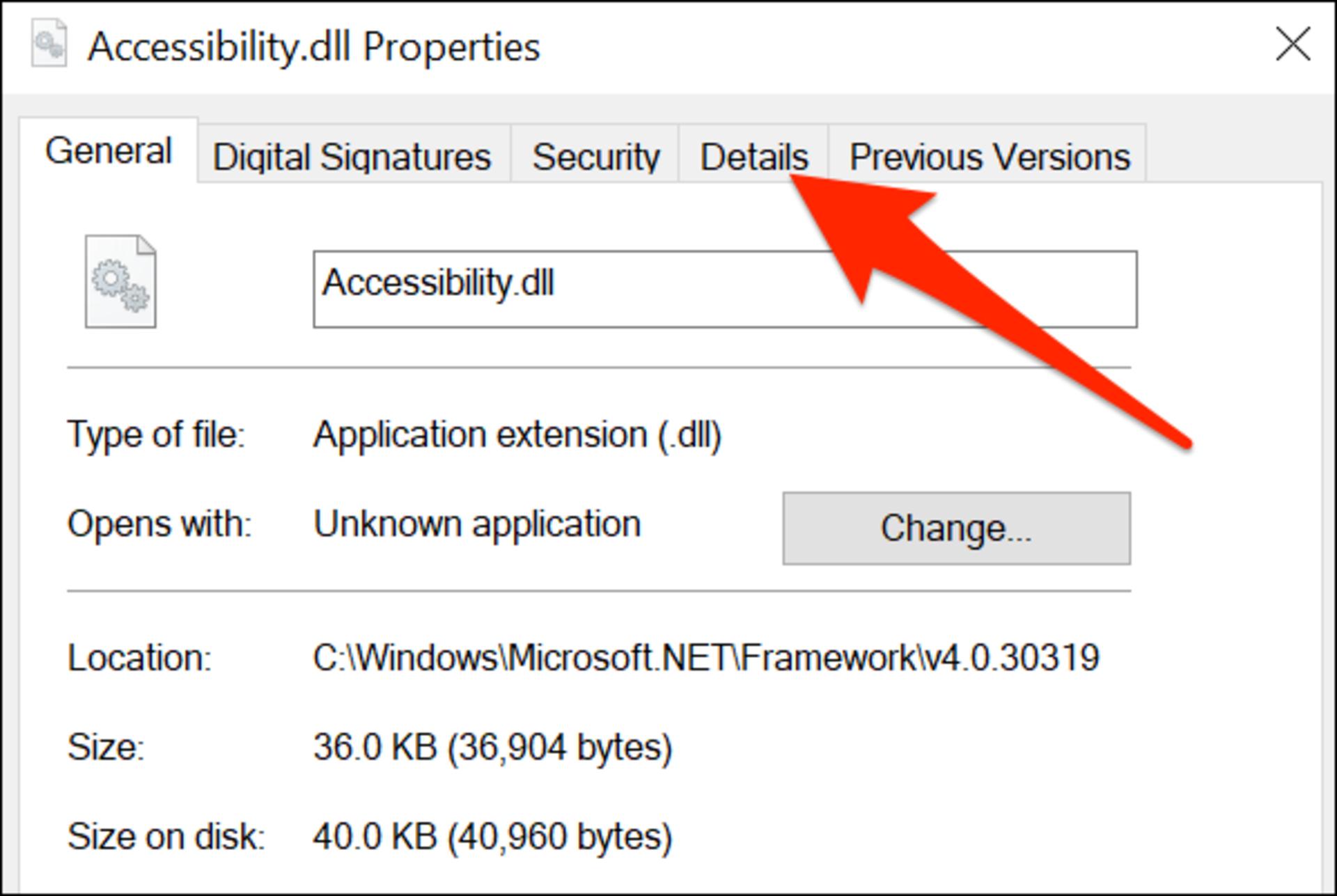 مشاهده نسخه NET Framework. در فایل اکسپلورر