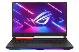 نمای جلو لپ تاپ ایسوس راگ استریکس G15 G513QR با صفحه روشن