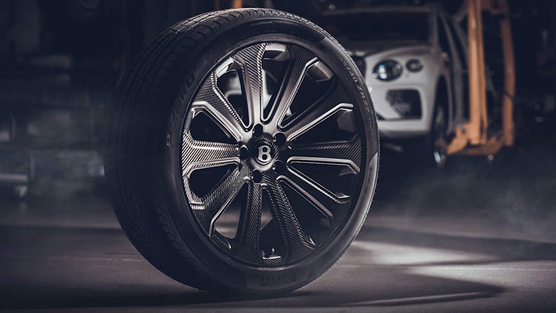 نمای سه چهارم رینگ فیبر کربنی / Carbon fiber wheel بنتلی بنتایگا / Bentley Bentayga
