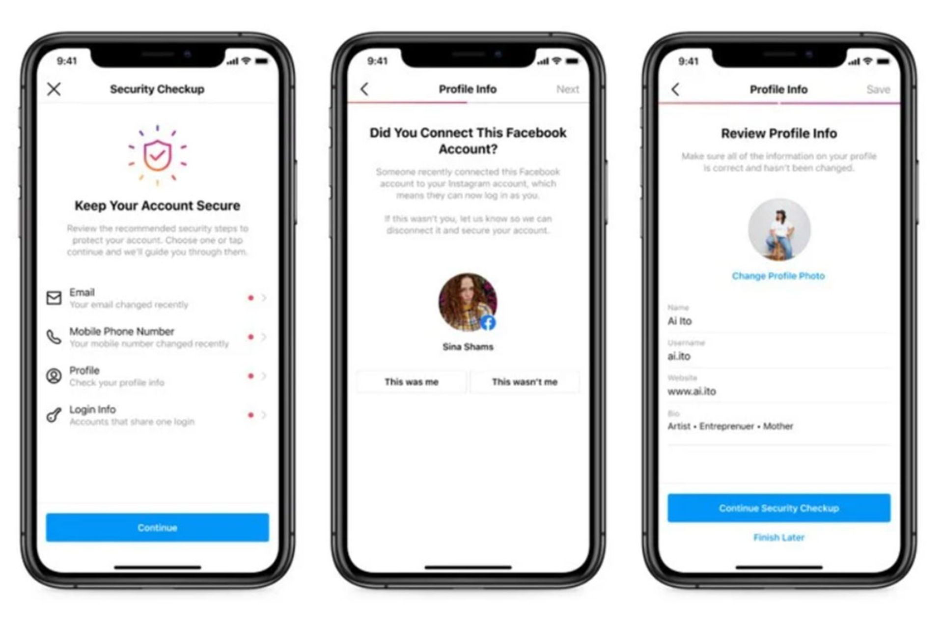 قابلیت Security checkup