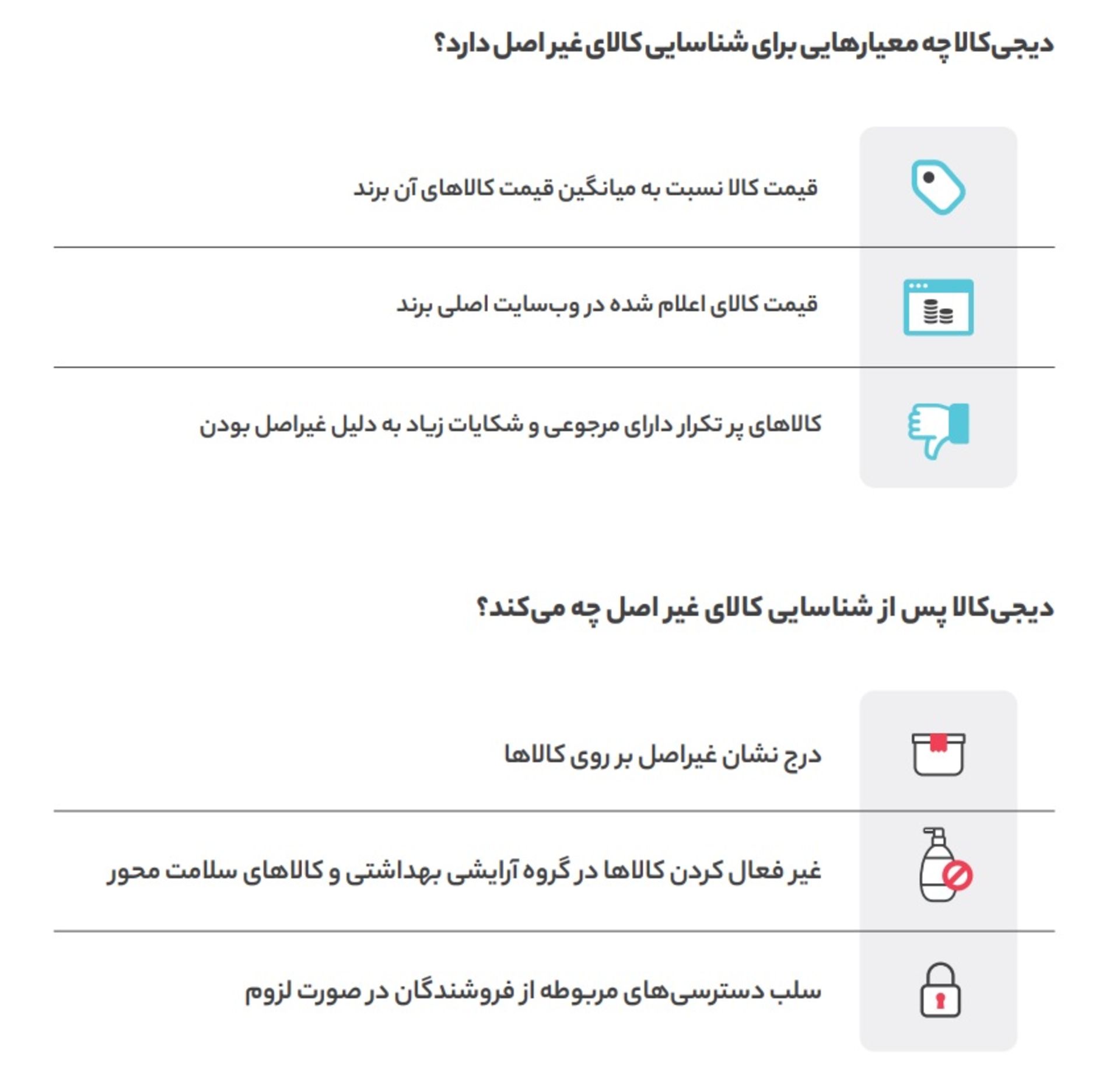 روش شناسایی کالای غیر اصل در دیجی کالا