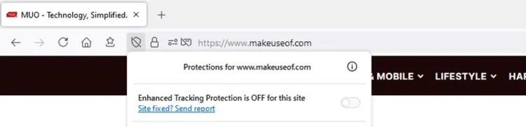 تنظیمات Enhanced Tracking Protection فایرفاکس