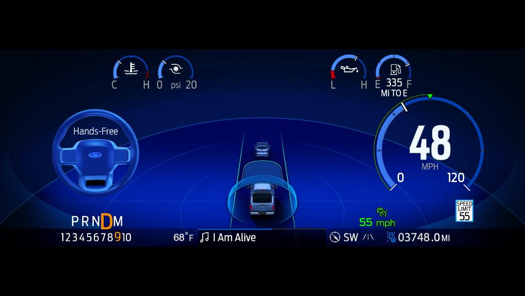 سیستم نیمه خودران بلوکروز فورد / Ford BlueCruise در داشبورد
