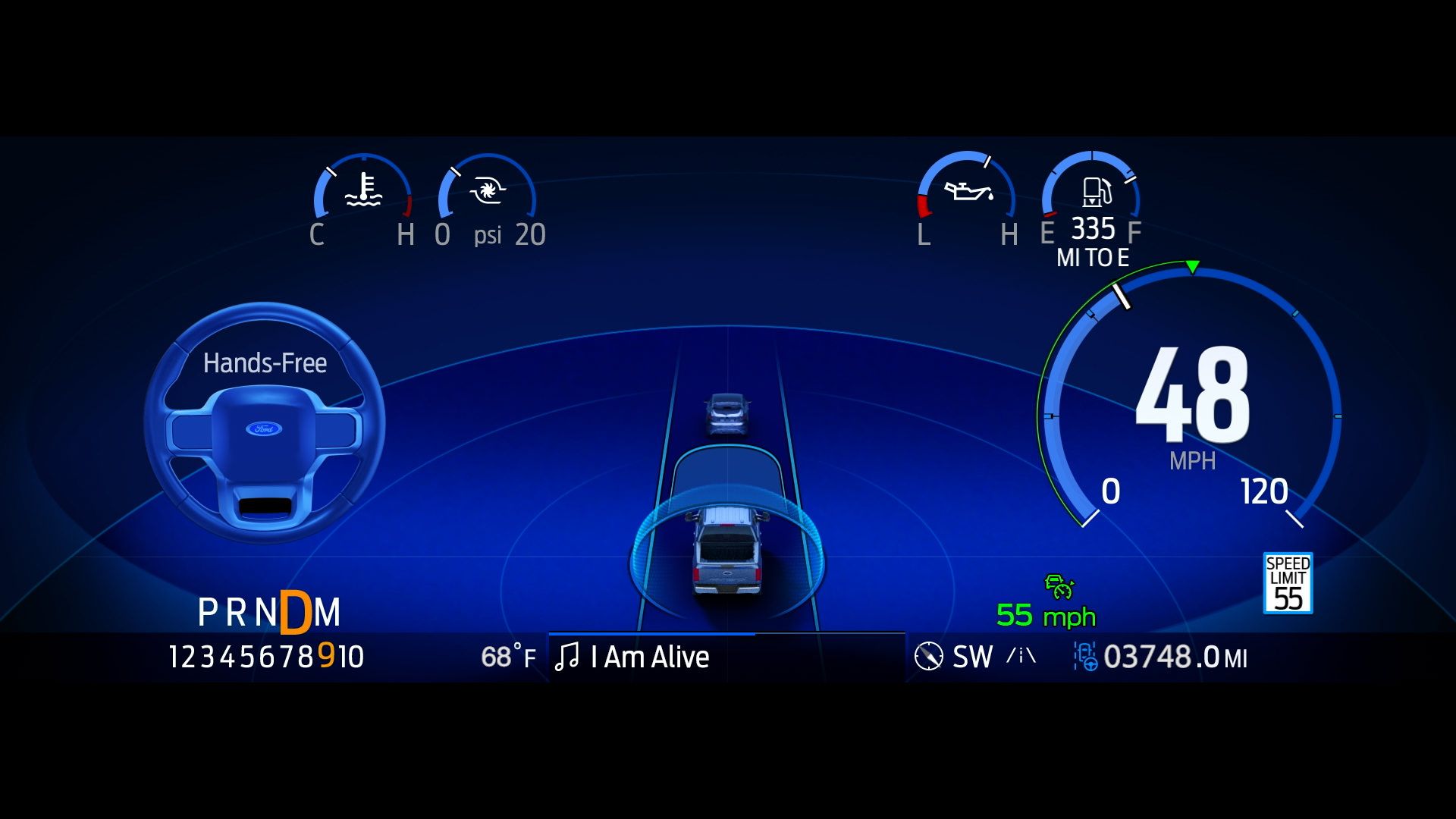 سیستم نیمه خودران بلوکروز فورد / Ford BlueCruise در داشبورد
