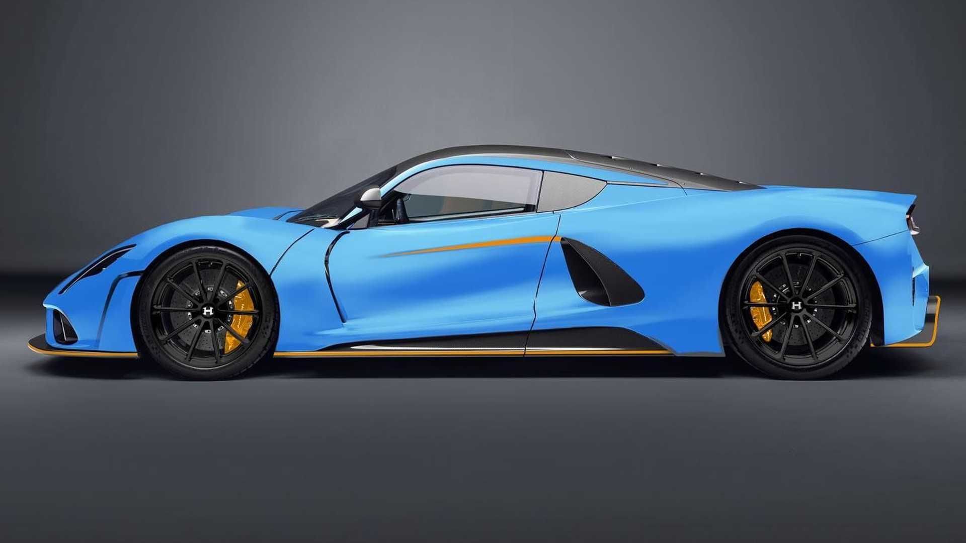 نمای جانبی هنسی ونوم اف 5 / Hennessey Venom F5 آبی رنگ