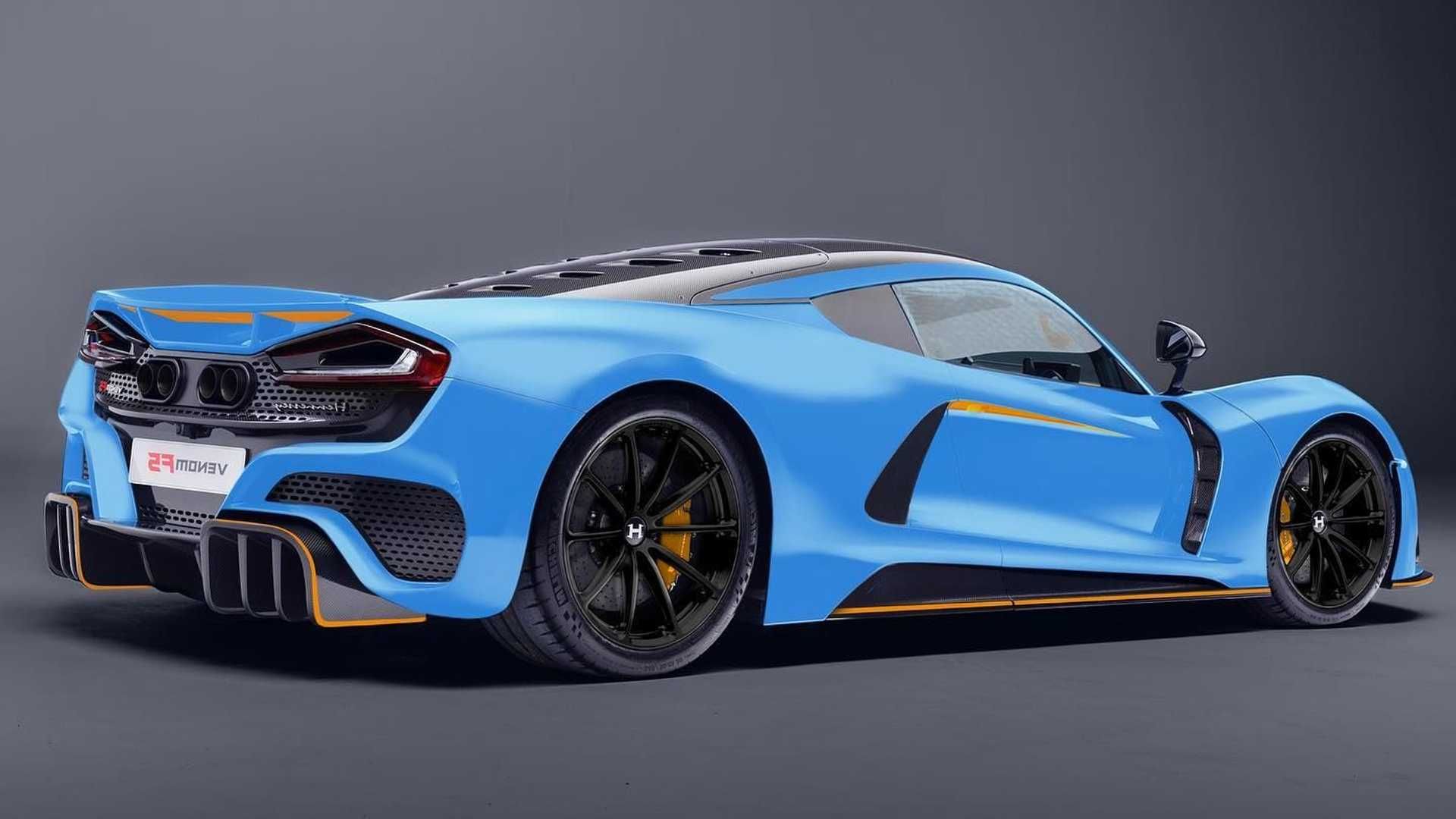 نمای عقب هنسی ونوم اف 5 / Hennessey Venom F5 آبی رنگ