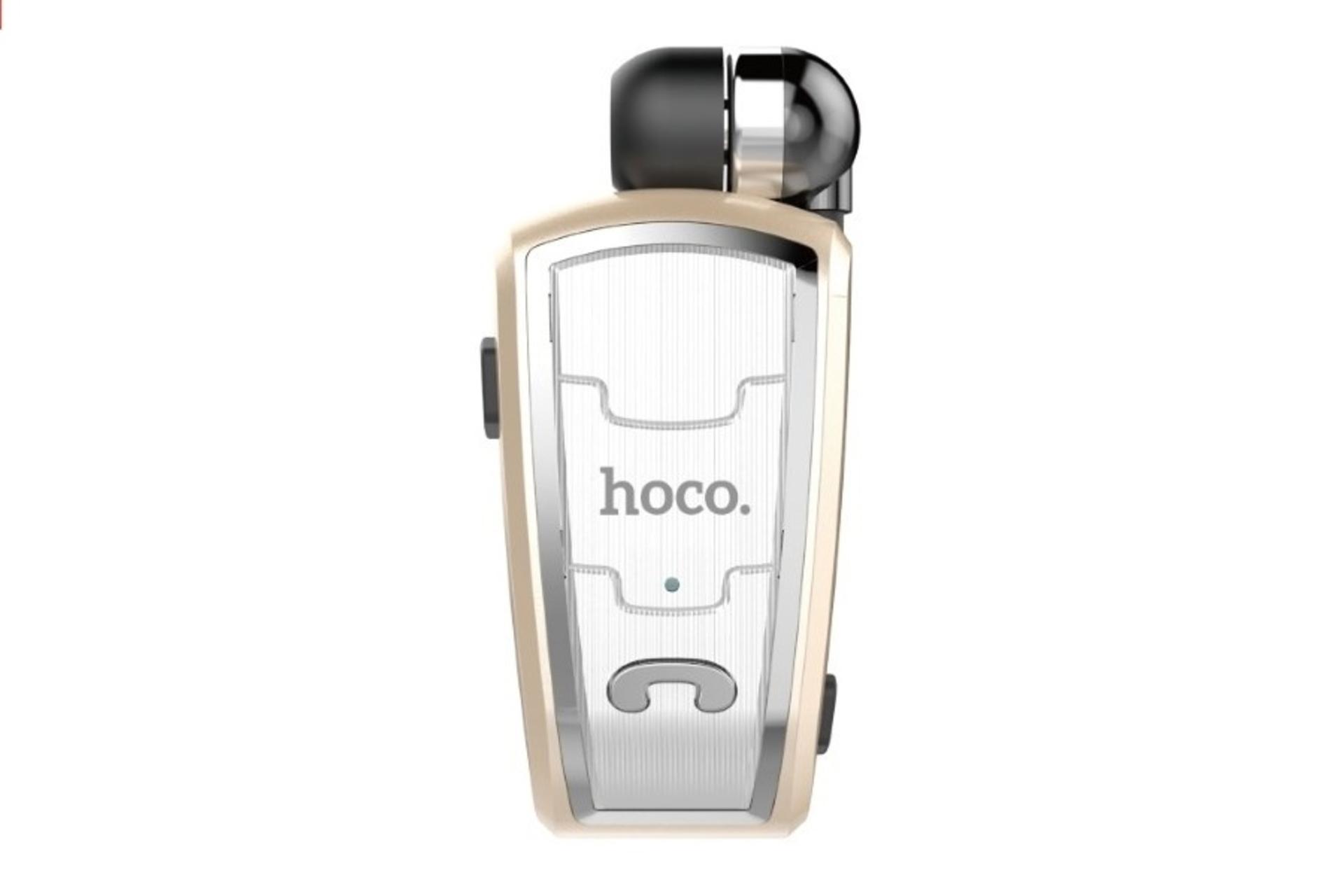 نمای روبرو هدست بی سیم هوکو HOCO E4 طلایی