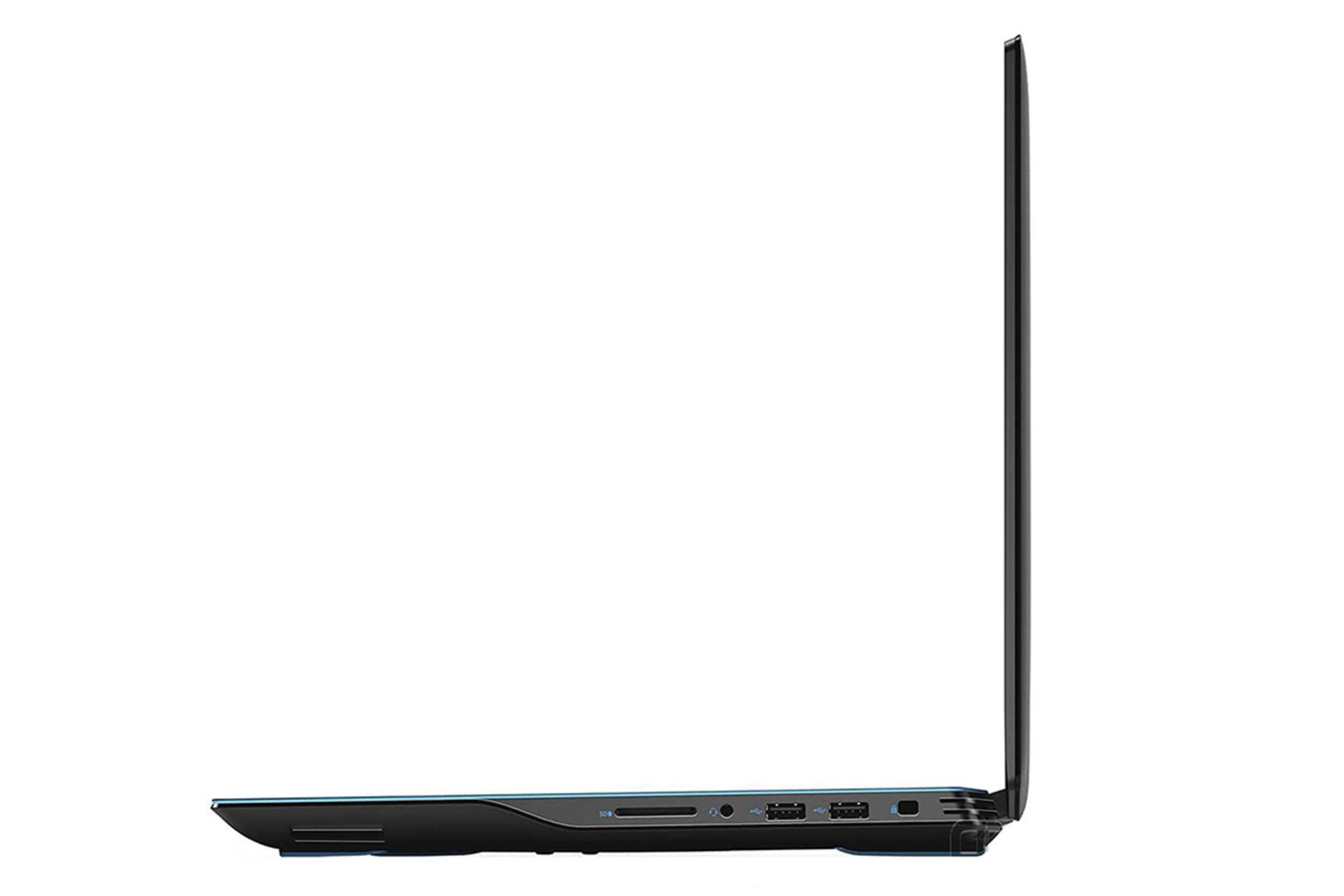 نمای کنار لپ تاپ دل G3 15 3500 و نمایش پورت