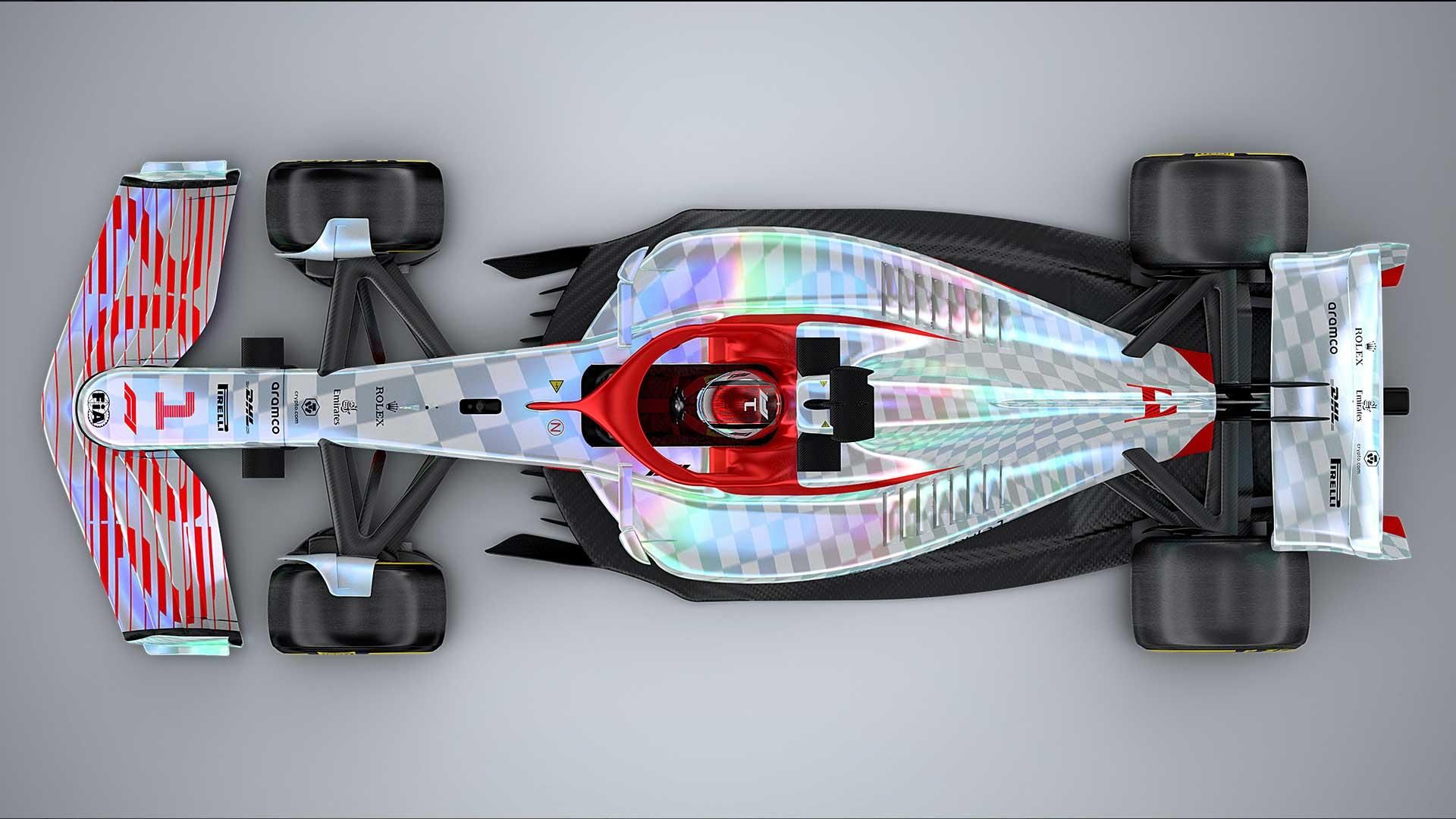 نمای بالا  خودرو فرمول یک formula one car 2022