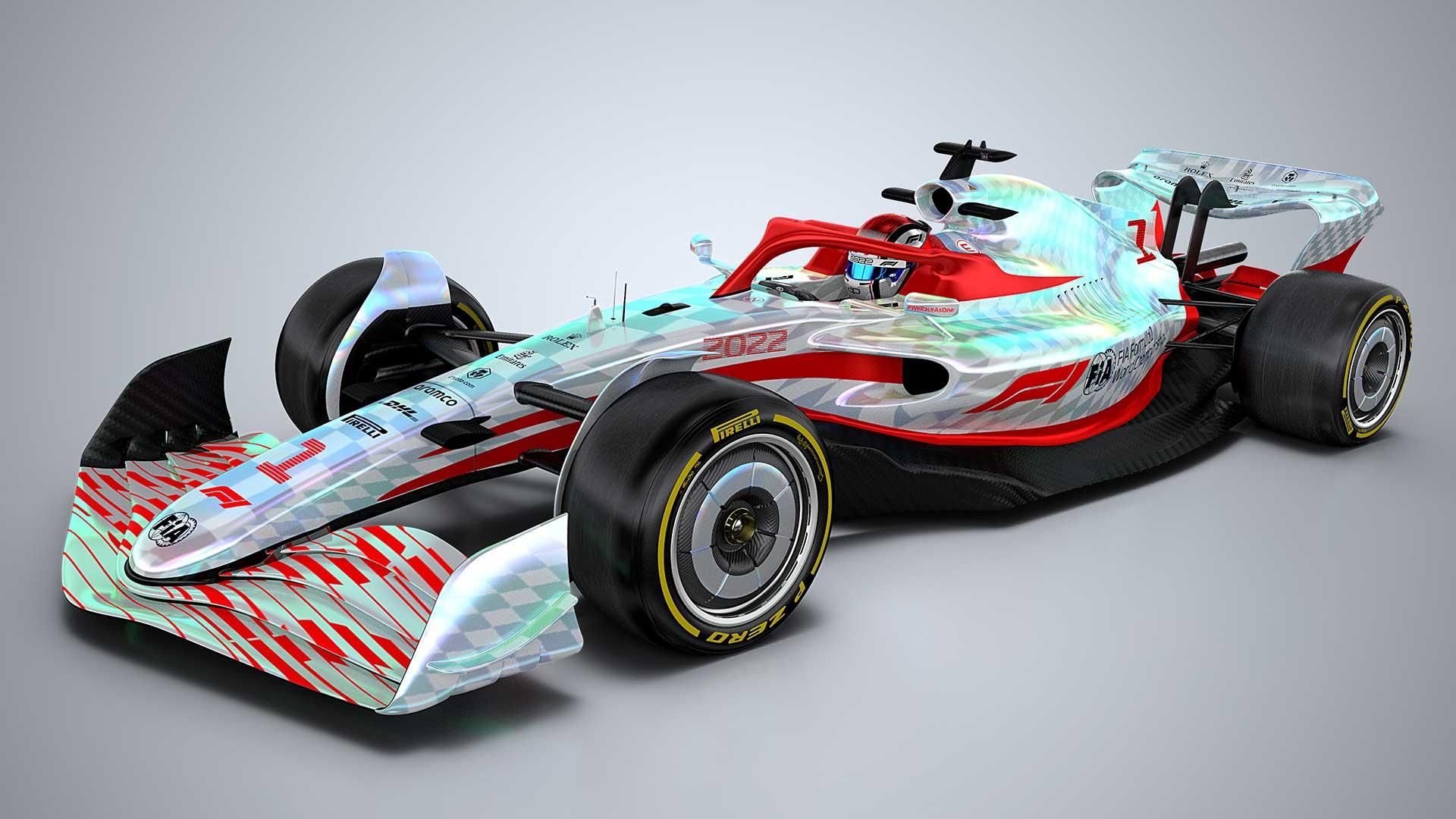 نمای جانبی خودرو فرمول یک formula one car 2022
