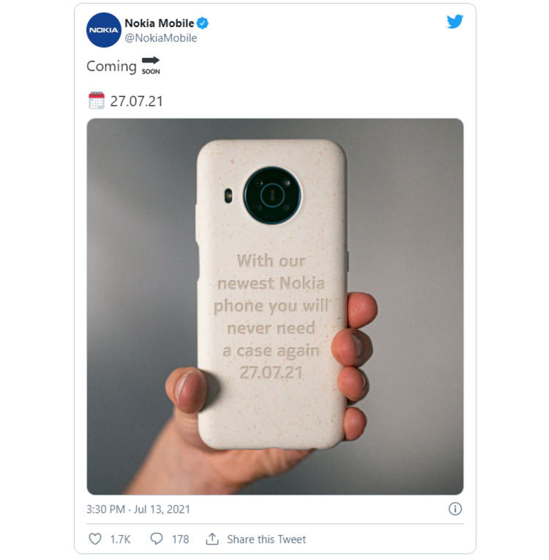 توییت نوکیا در مورد گوشی جدید 