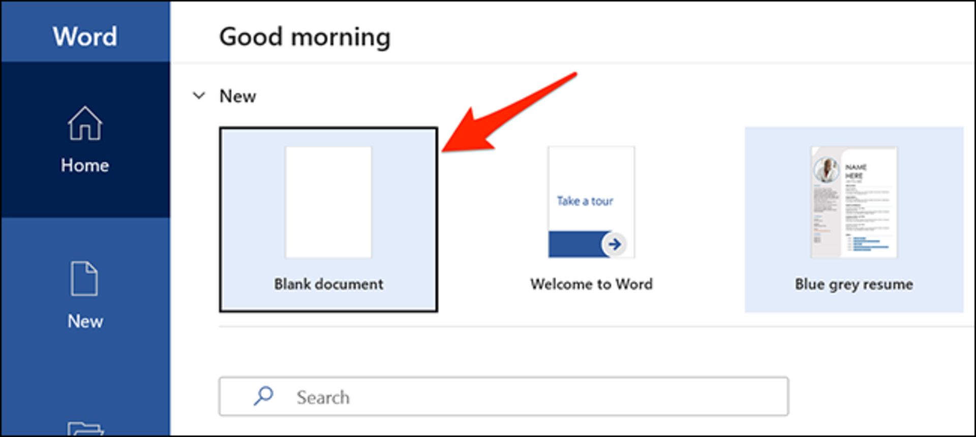 صفحه خالی ورد Blank document