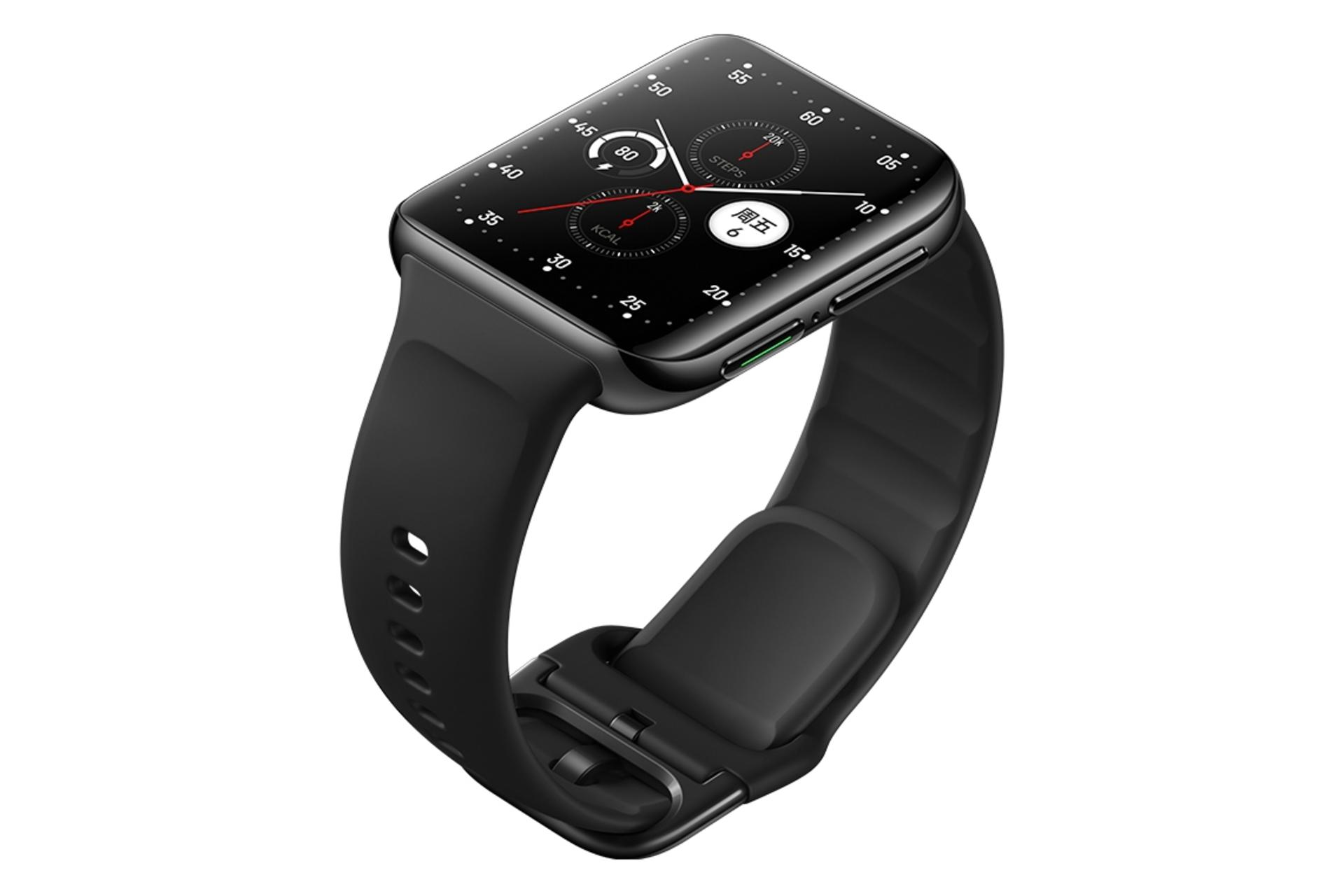 نمای جانبی Oppo Watch 2 / ابزار پوشیدنی اوپو واچ 2 مشکی
