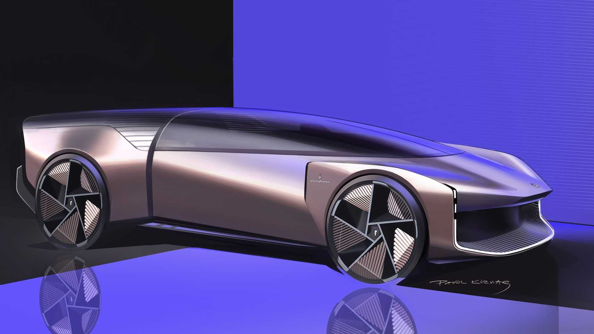 نمای جانبی خودروی مفهومی پینین فارینا تئوریما / Pininfarina Teorema Concept 