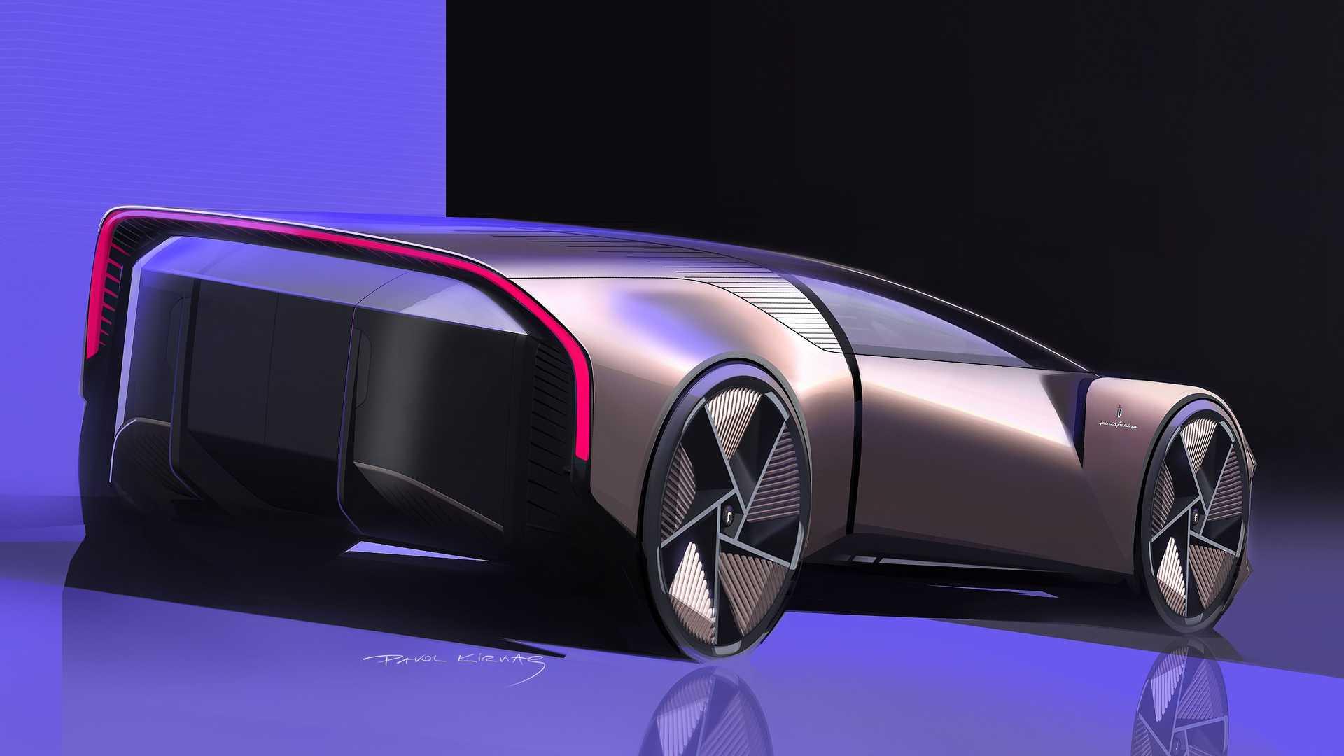 نمای سه چهارم عقب خودروی مفهومی پینین فارینا تئوریما / Pininfarina Teorema Concept 