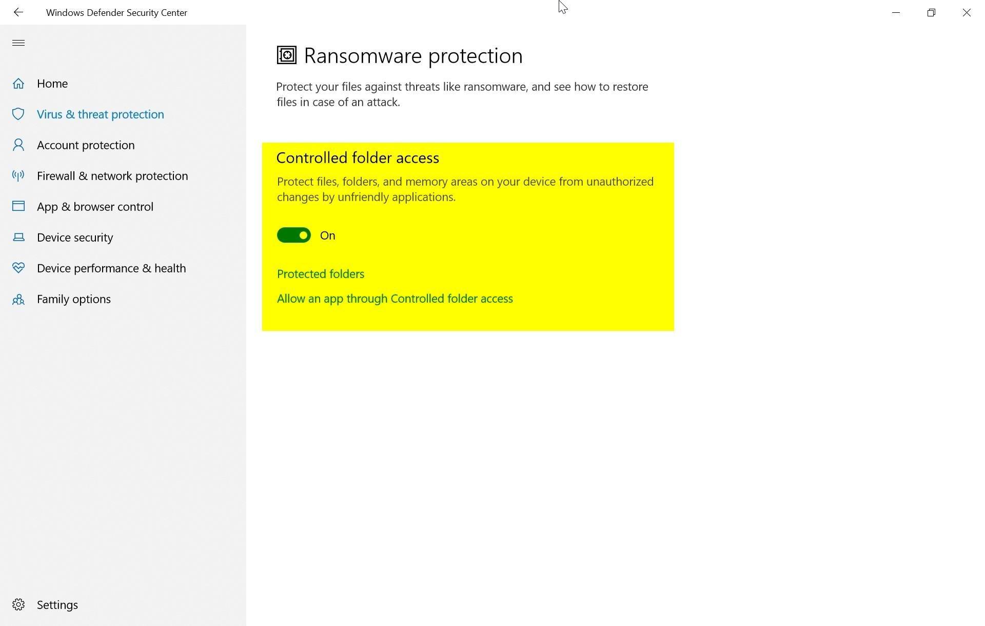 Protected folder