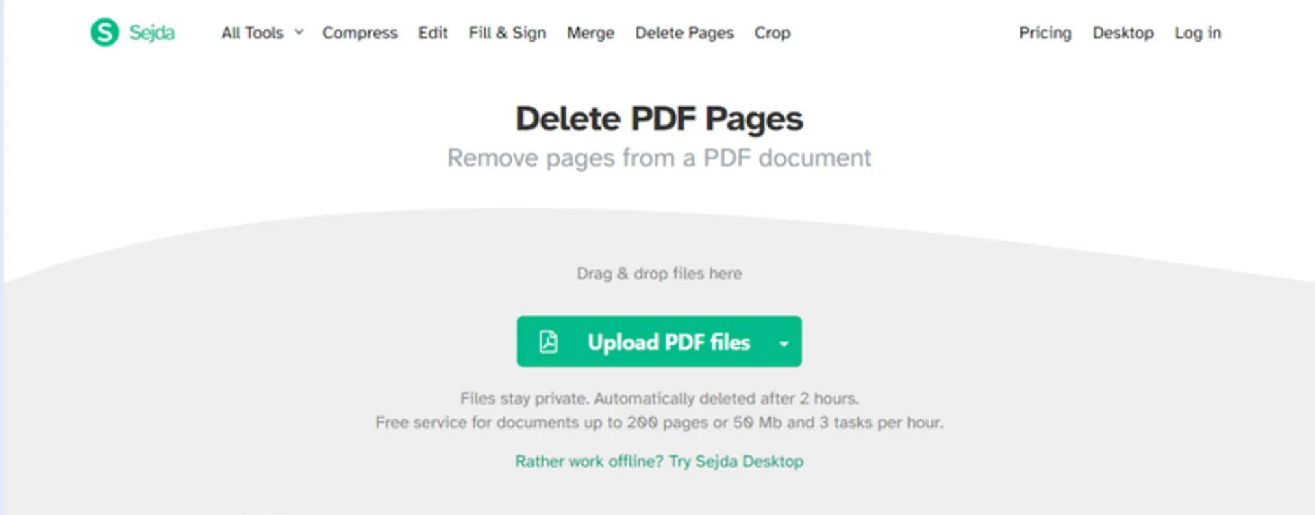حذف صفحات PDF به صورت آنلاین
