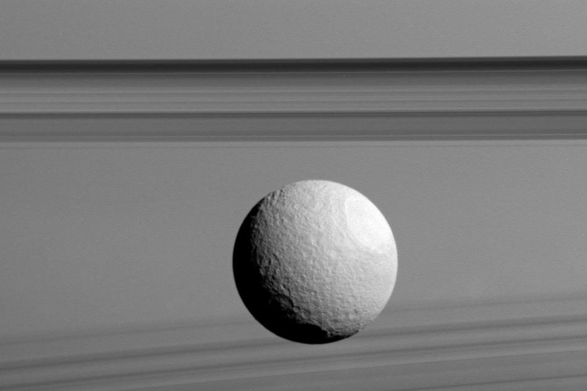 Tethys from the Cassini probe