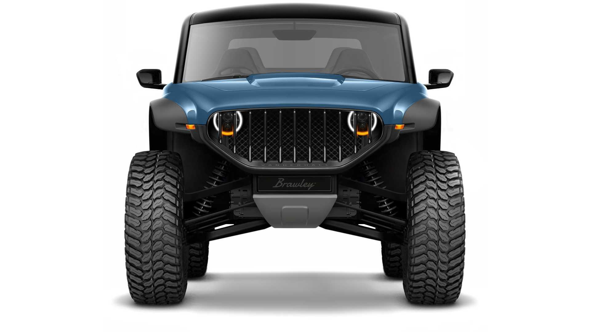 نمای جلو شاسی بلند برقی واندرهال برولی / Vanderhall Brawley EV Off-Roader
