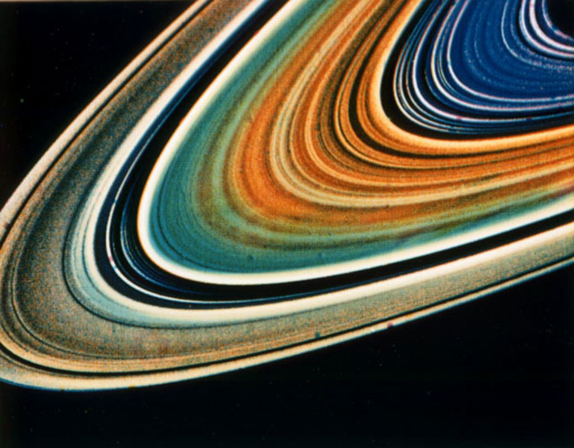 Image of Saturn's rings from the Voyager probe