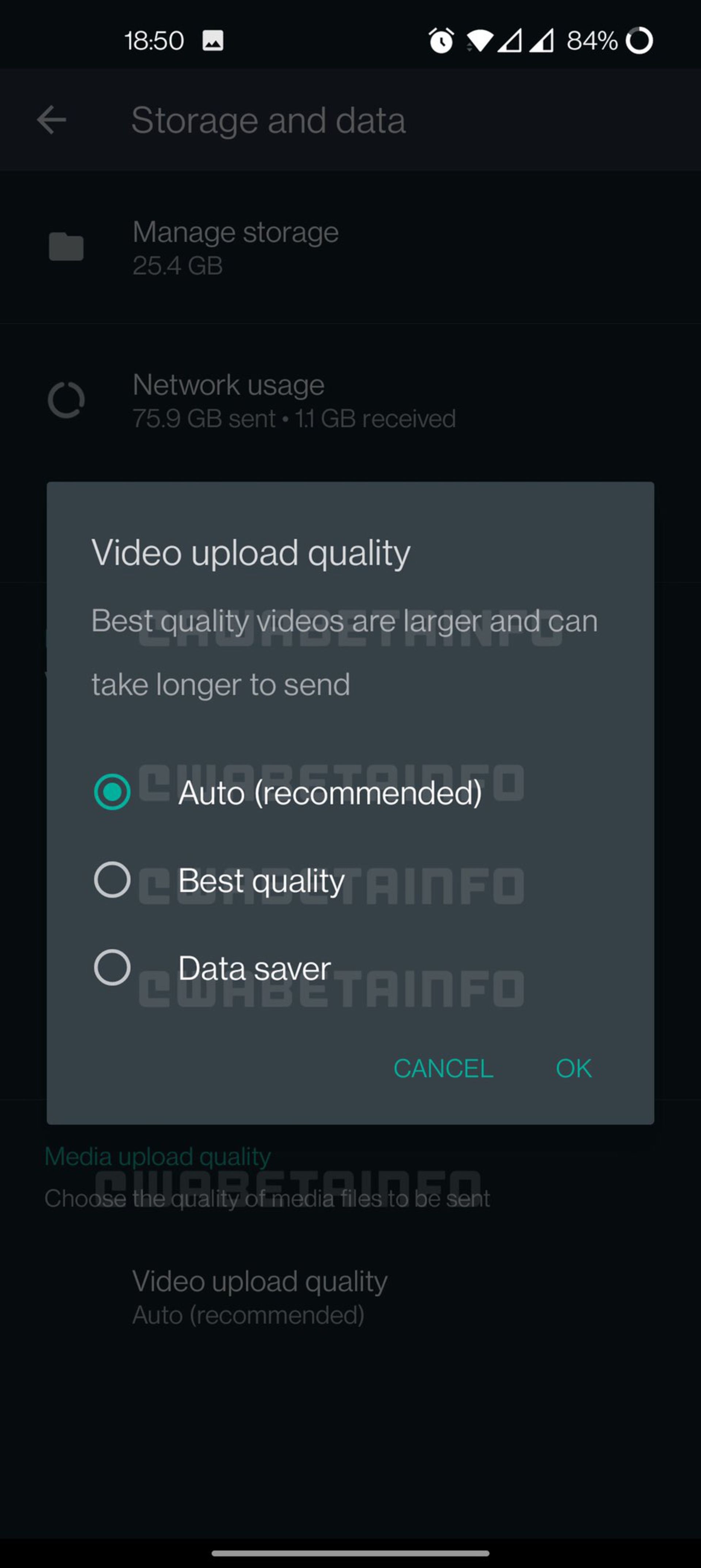 کیفیت واتساپ ۲ 
