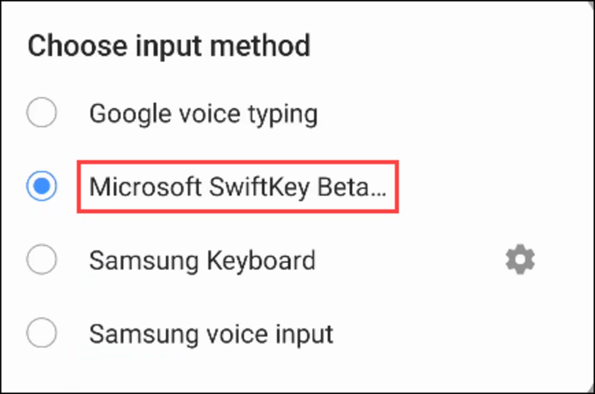 انتخاب صفحه کلید SwiftKey 