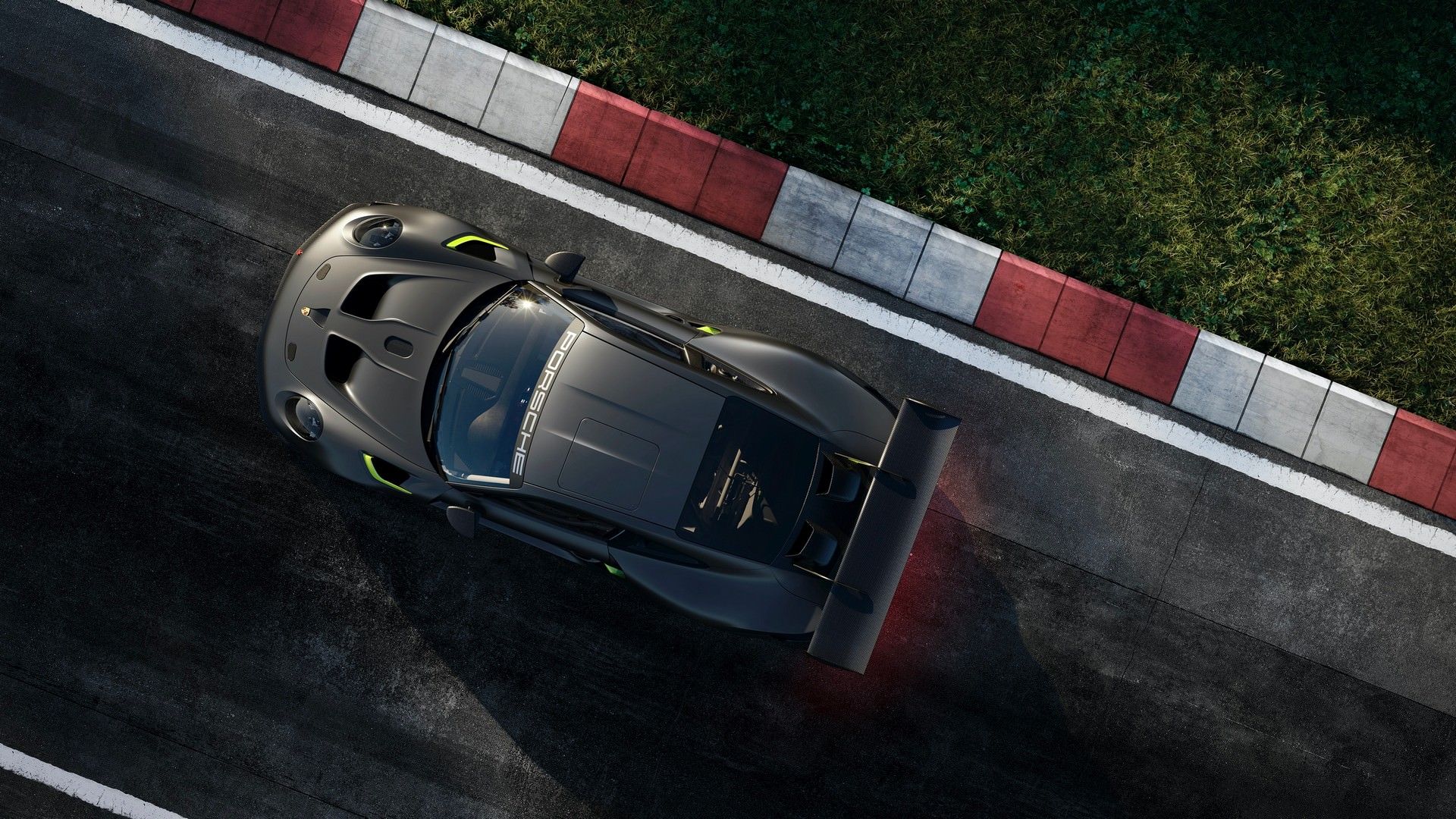 نمای بالا پورشه 911 جی تی 2 آر اس کلاب اسپرت 25 / Porsche 911 GT2 RS Clubsport 25 Special Edition