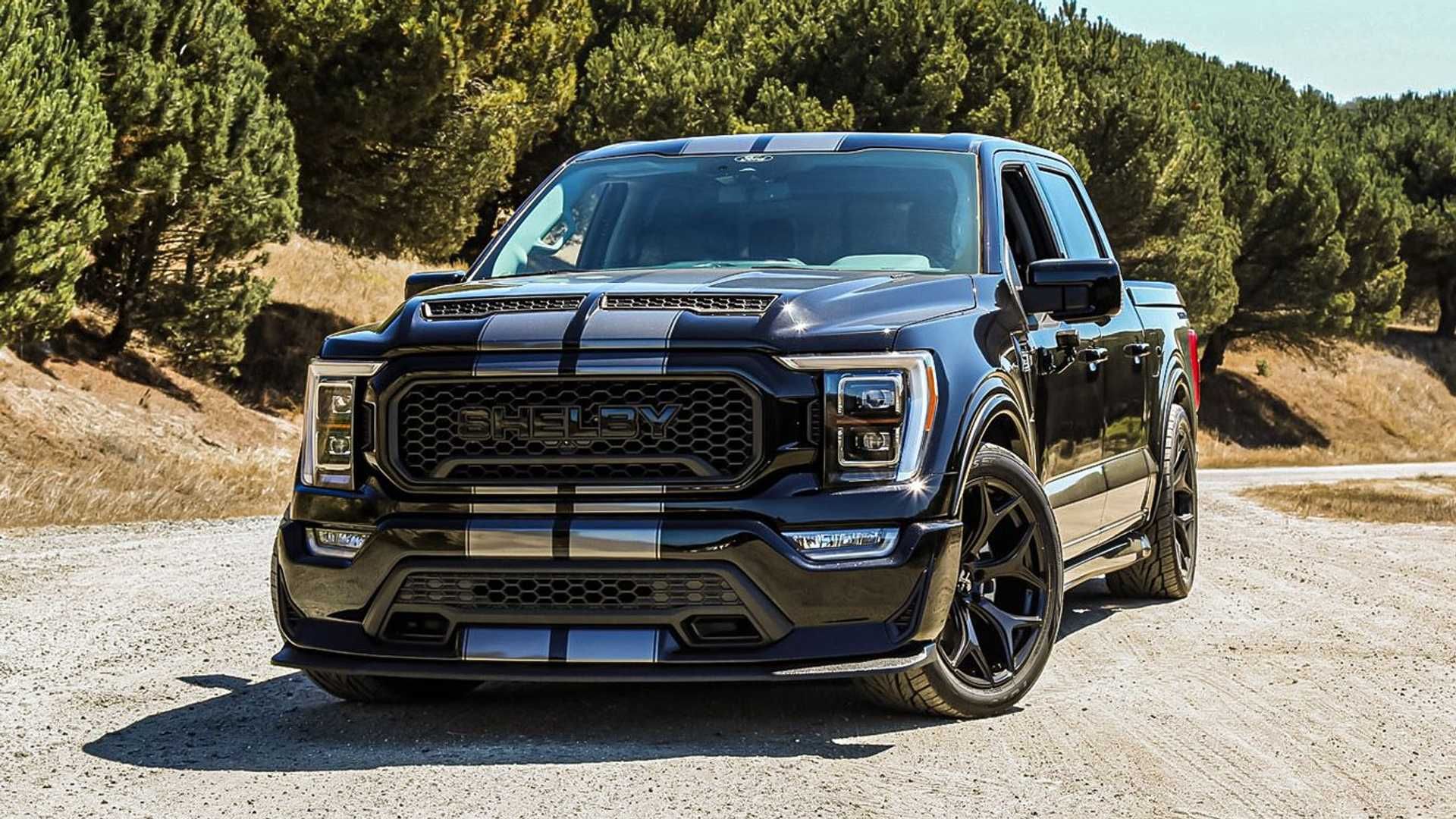 نمای جلو وانت شلبی فورد اف 150 سوپر اسنیک / 2021 Shelby F-150 Super Snake