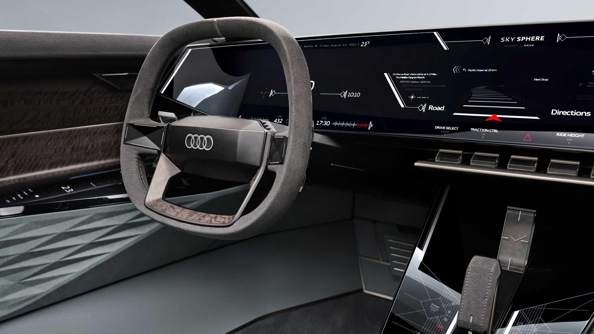 داخل مدل مفهومی آئودی اسکایسفر 2021 در حالت اسپرت