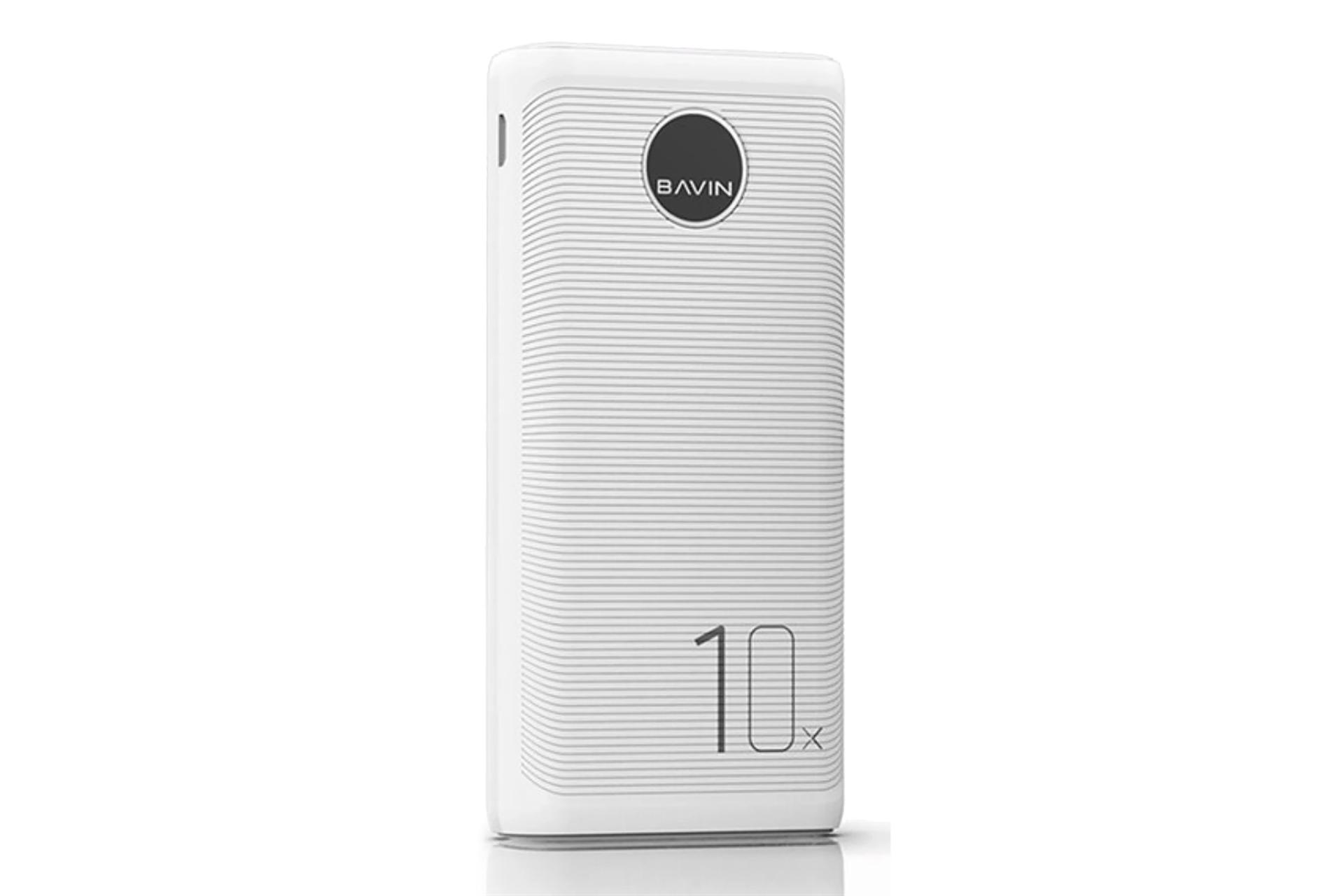 پاور بانک باوین Bavin PC-086 10000mAh با ظرفیت 10000 میلی‌آمپر ساعت سفید