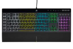 نمای روبرو تکیه گاه مچ دست کیبورد کورسیر Corsair K55 RGB PRO