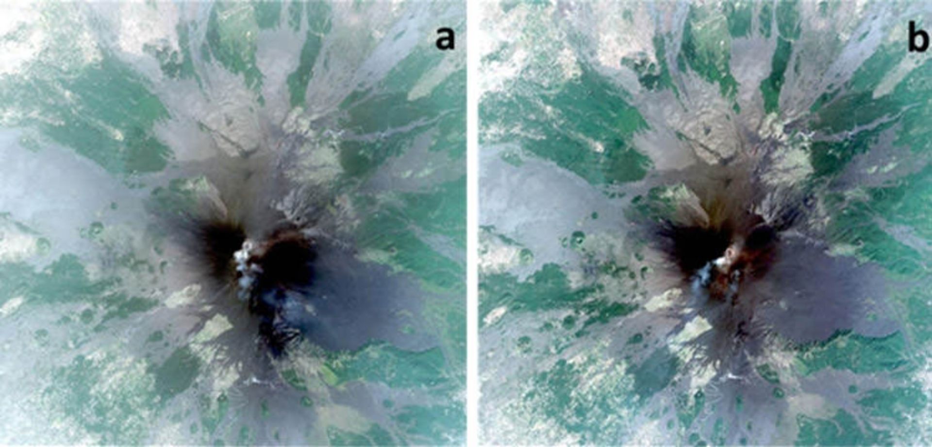تصاویر ماهواره ای کوه اتنا بعد از فوران