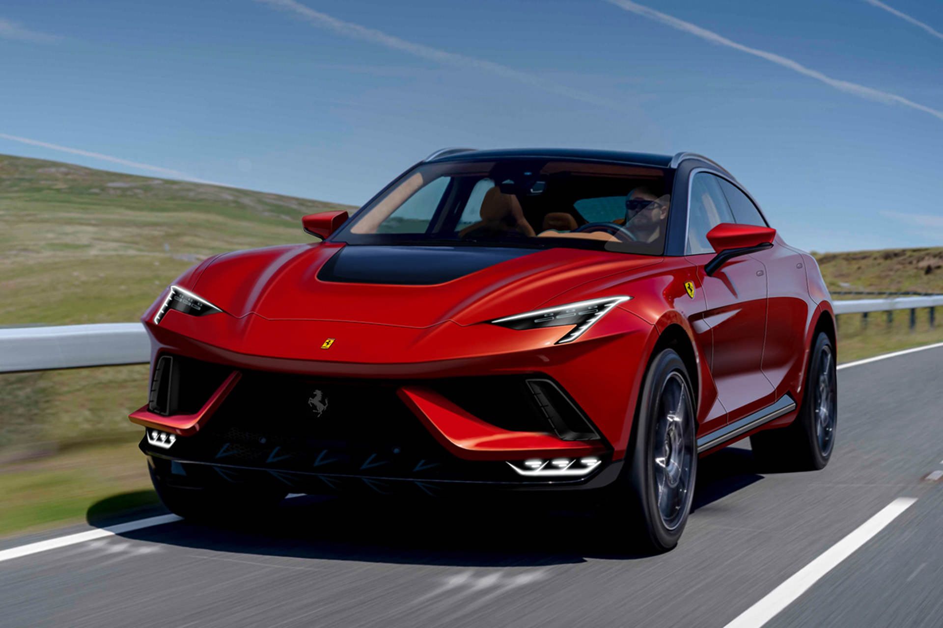 شاسی بلند فراری پروسانگ / Ferrari Purosangue SUV قرمز رنگ