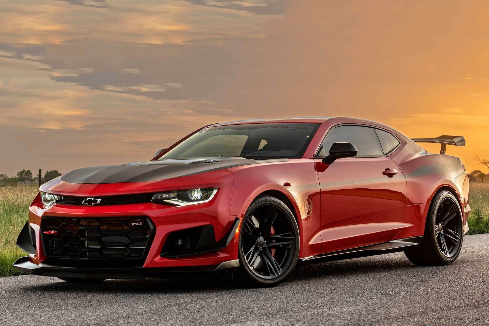 نمای سه چهارم شورولت کامارو ZL1 هنسی اگزرسیست / Hennessey Exorcist Chevrolet Camaro ZL1 در پیست