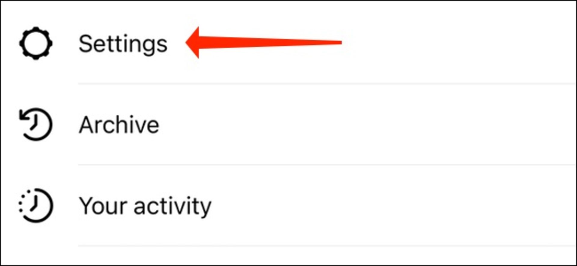 بخش تنظیمات اینستاگرام