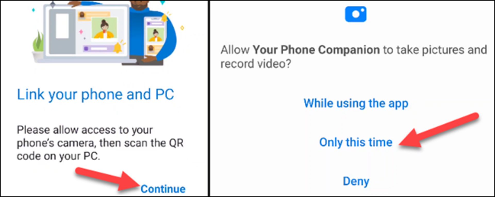 بخش Link Your Phone and PC 