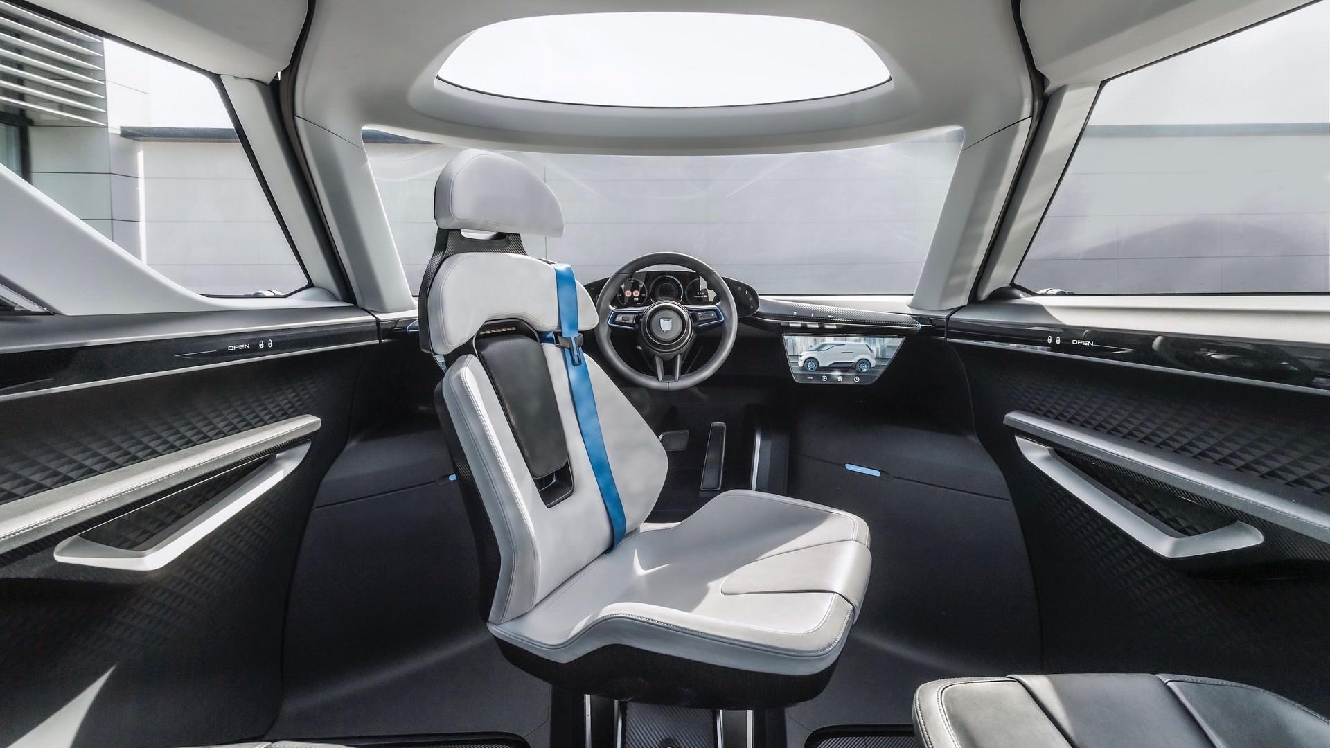 صندلی جلو ون برقی پورشه ویژن رندینست / Porsche Vision Renndienst electric van