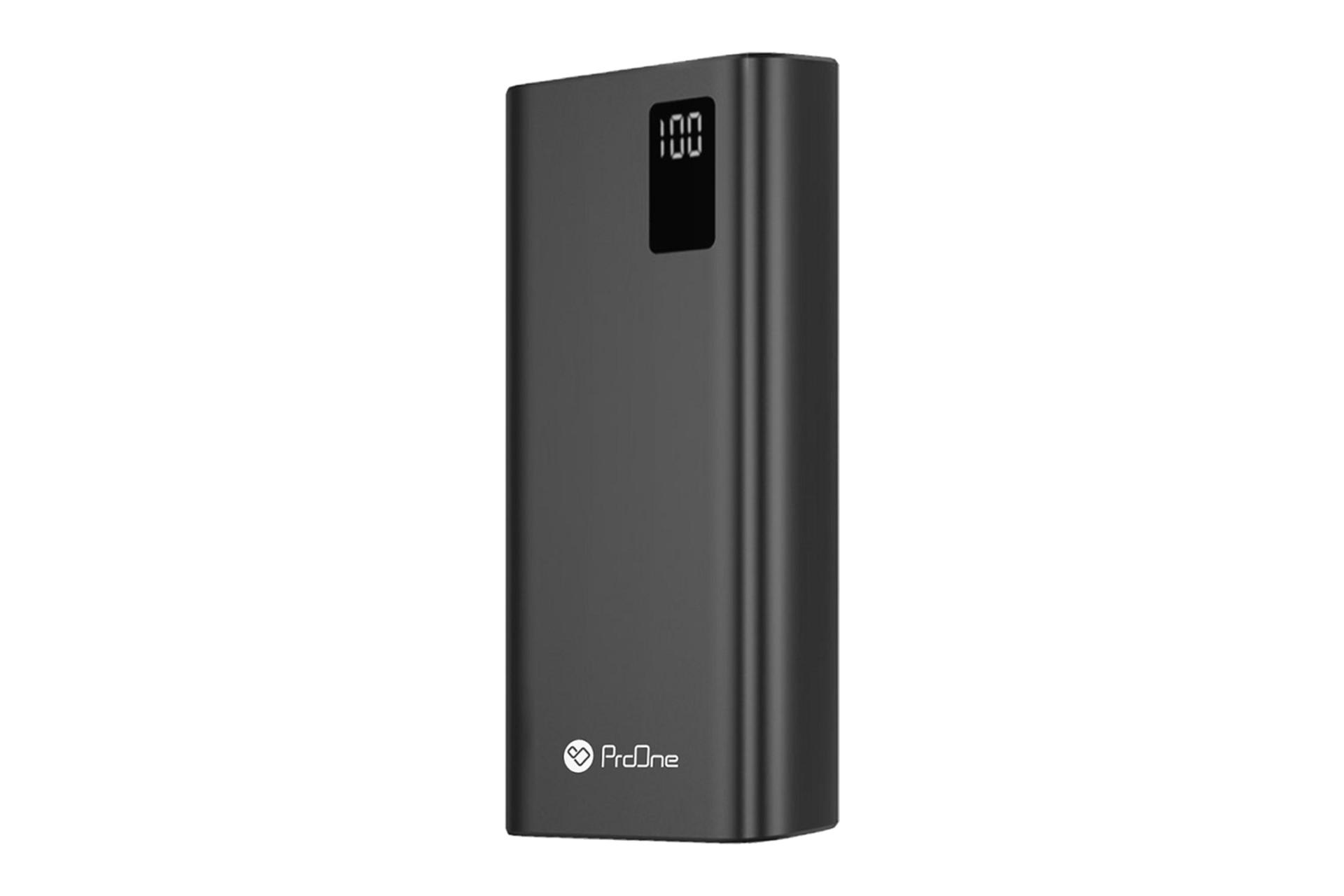 نمای کناری پاور بانک پرو وان ProOne PB08 30000mAh با ظرفیت 30000 میلی‌آمپر ساعت مشکی