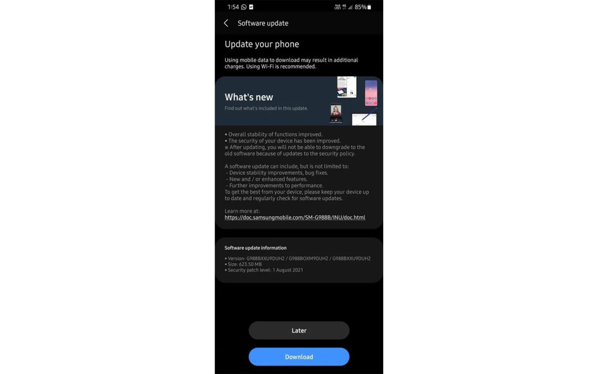 رابط کاربری One UI 3.1.1