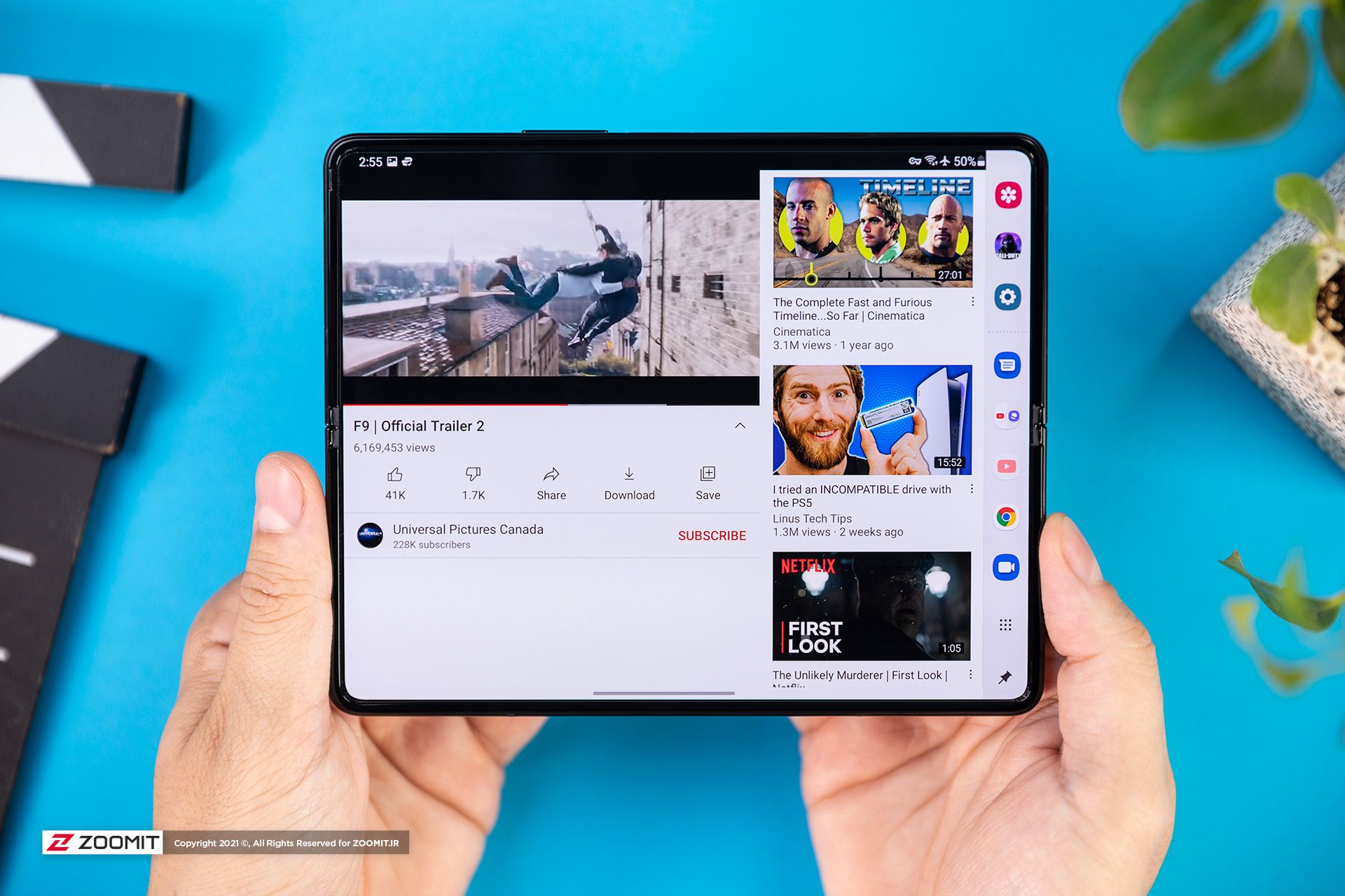 پخش ویدئو روی گلکسی زد فولد ۳