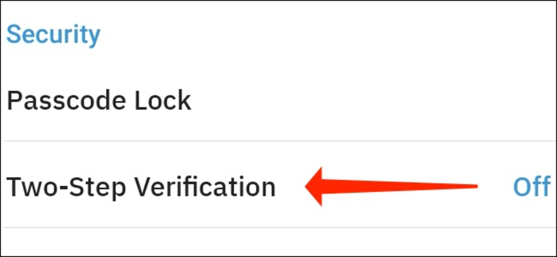 بخش Two-Step Verification